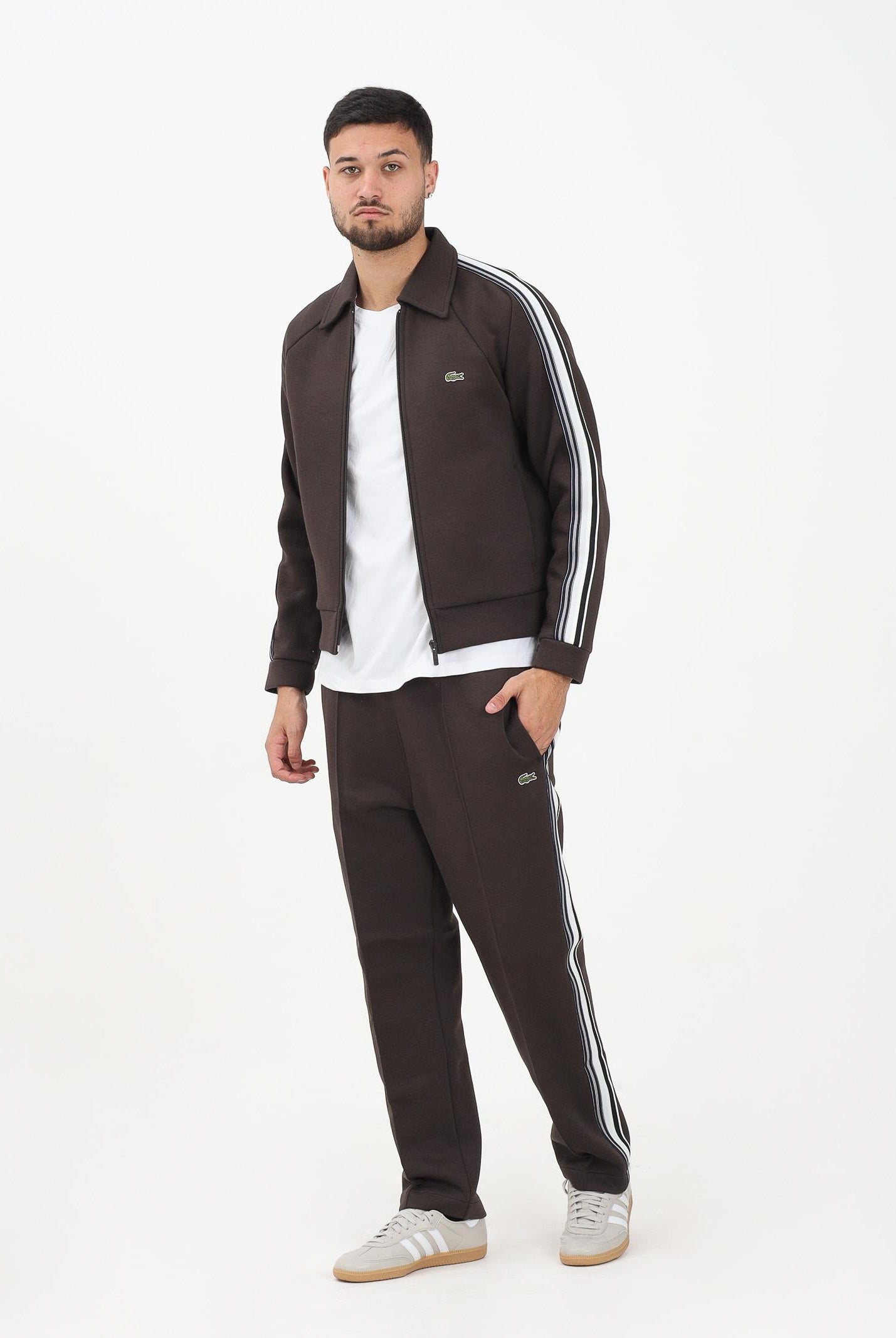 LACOSTE Pantalone marrone da uomo con logo ricamato XH5824 SKB LACOSTE