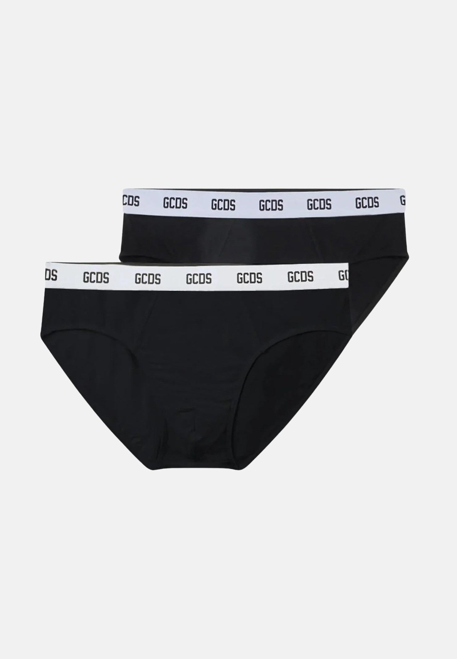 GCDS Slip (2 paia) neri da uomo con elastico logato A2EM3703UW1 99 GCDS