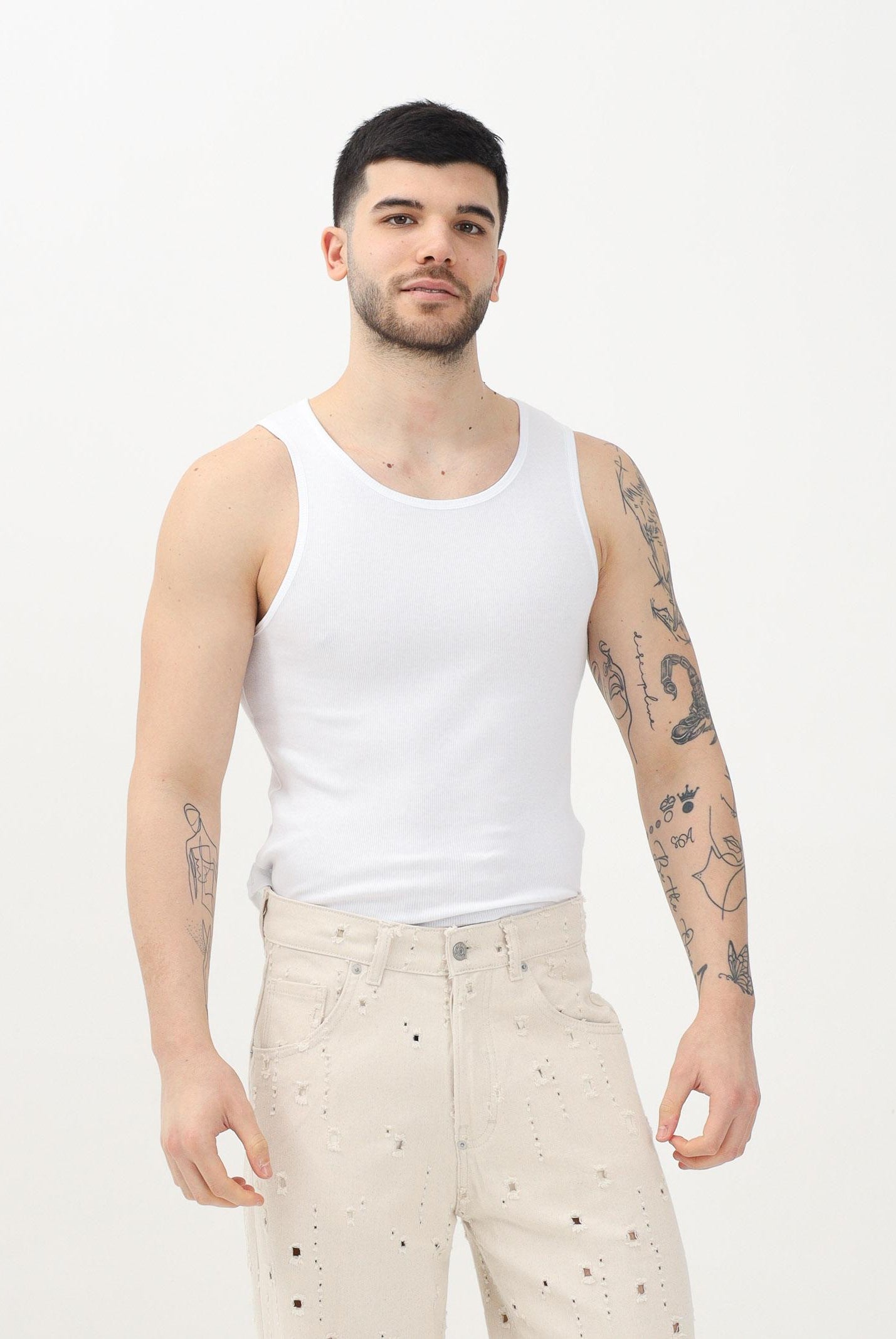 I'M BRIAN Canotta bianca da uomo CN3319 002 I'M BRIAN
