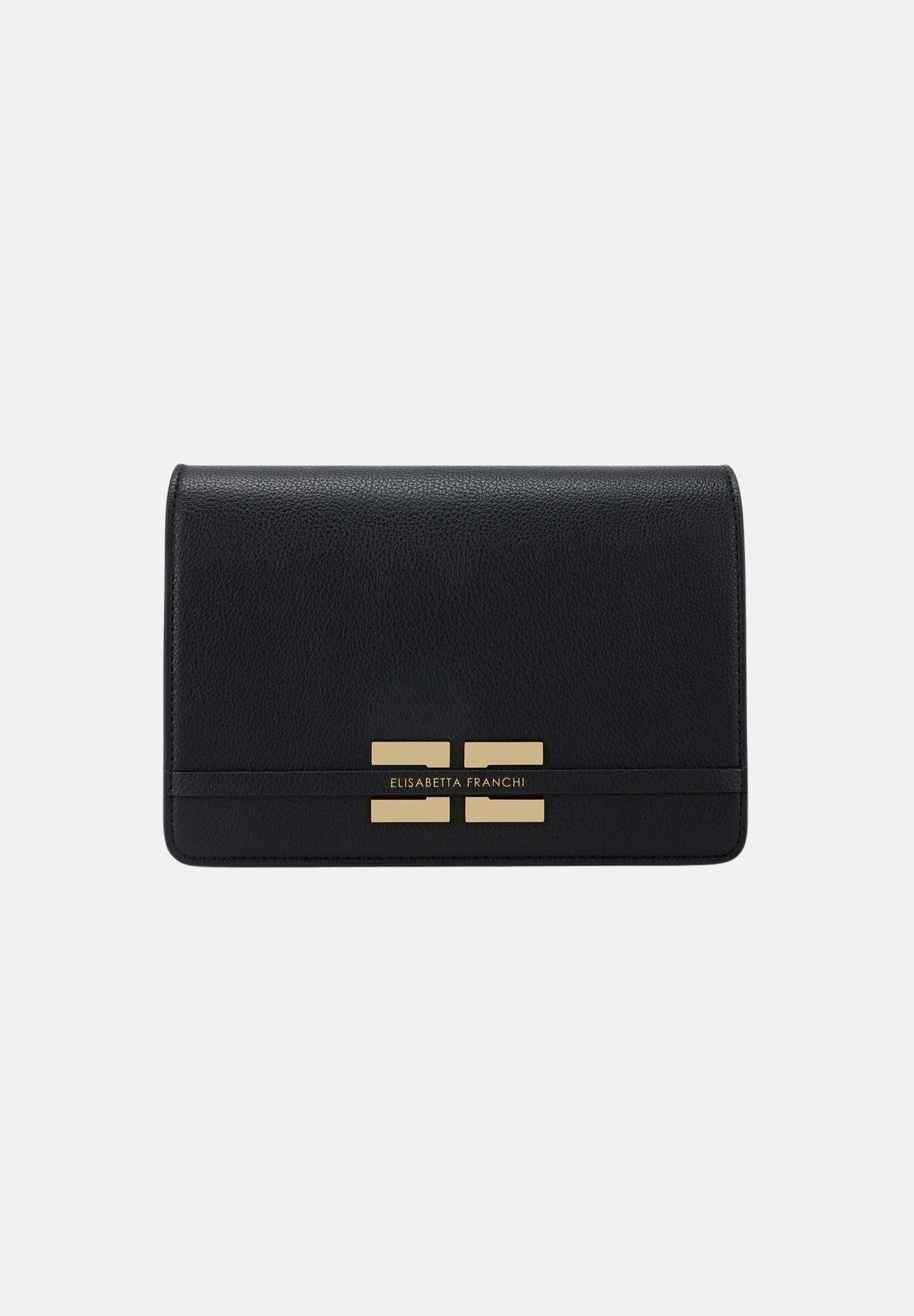 ELISABETTA FRANCHI Pochette nera da donna con logo BS39A61E2 110 ELISABETTA FRANCHI