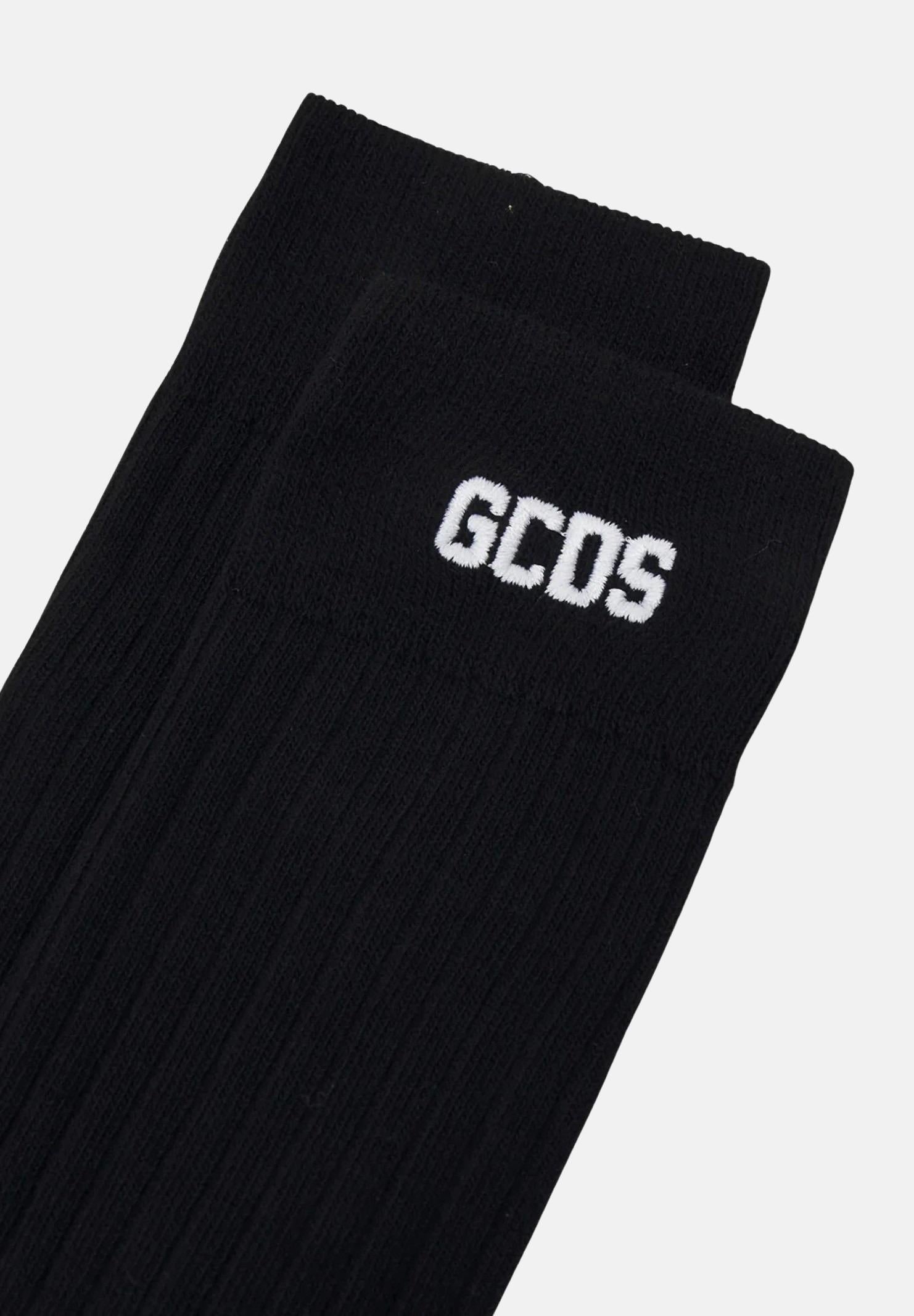 GCDS Calzini (3paia) neri per uomo e donna con logo A2EU3801UW1 99 GCDS