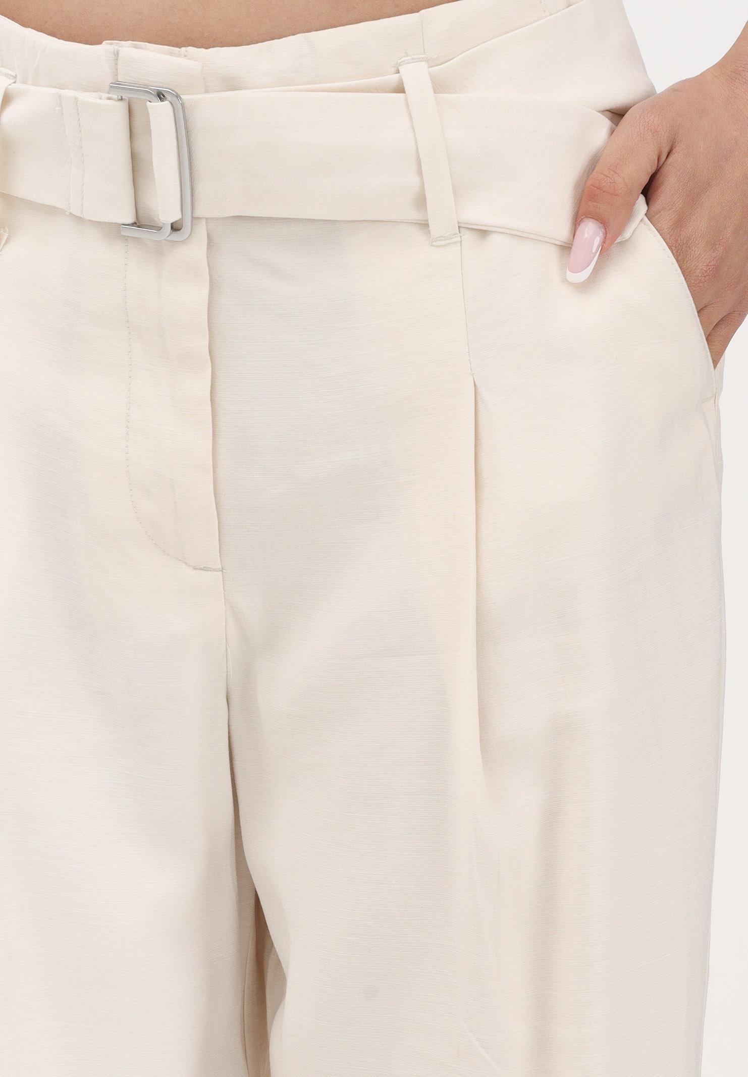 ONLY Pantalone panna da donna con cintura 15367390 CLDA ONLY