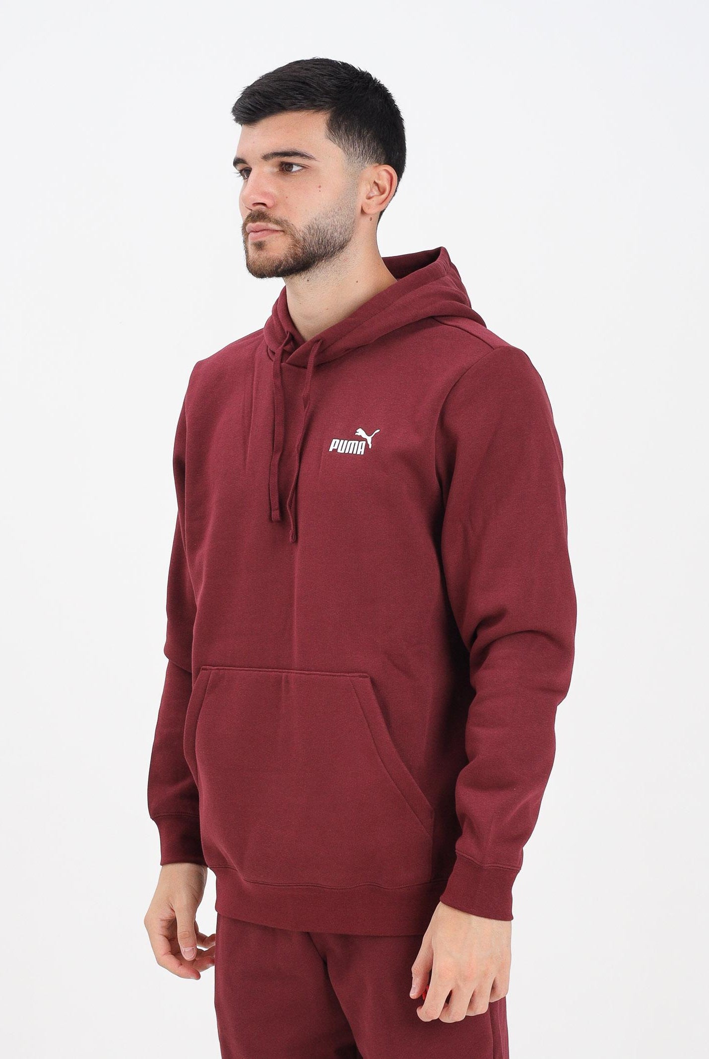 PUMA Felpa con cappuccio Essentials bordeaux da uomo 682575 96 PUMA