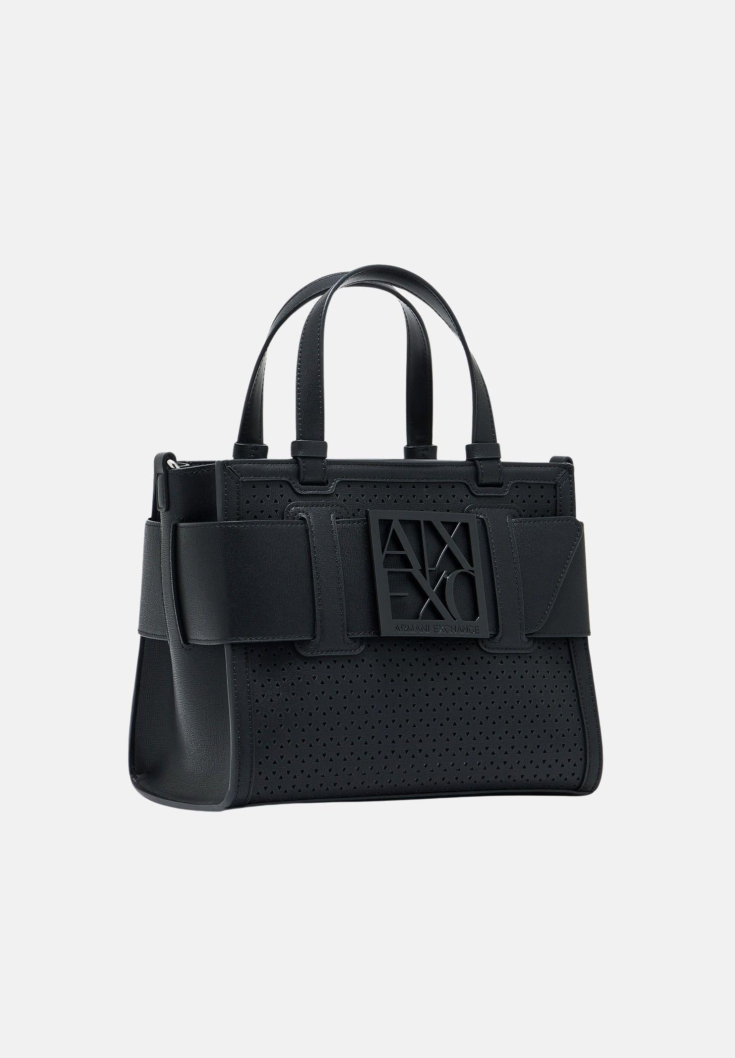 ARMANI EXCHANGE Borsa a mano nera da donna con fibbia logo XW000392AF22626 UC001 ARMANI EXCHANGE