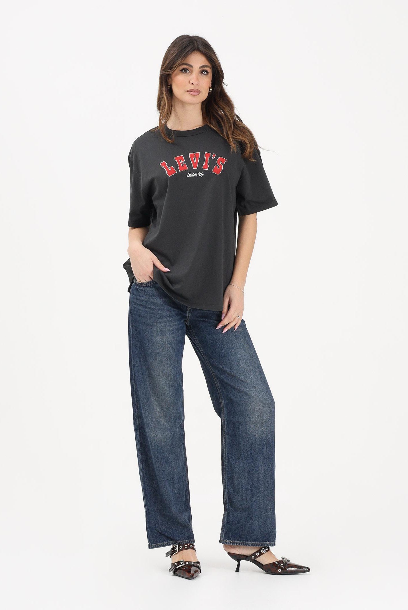 LEVI'S Jeans Low Loose in denim blu sfumato da donna A5566-0064 . LEVI'S®