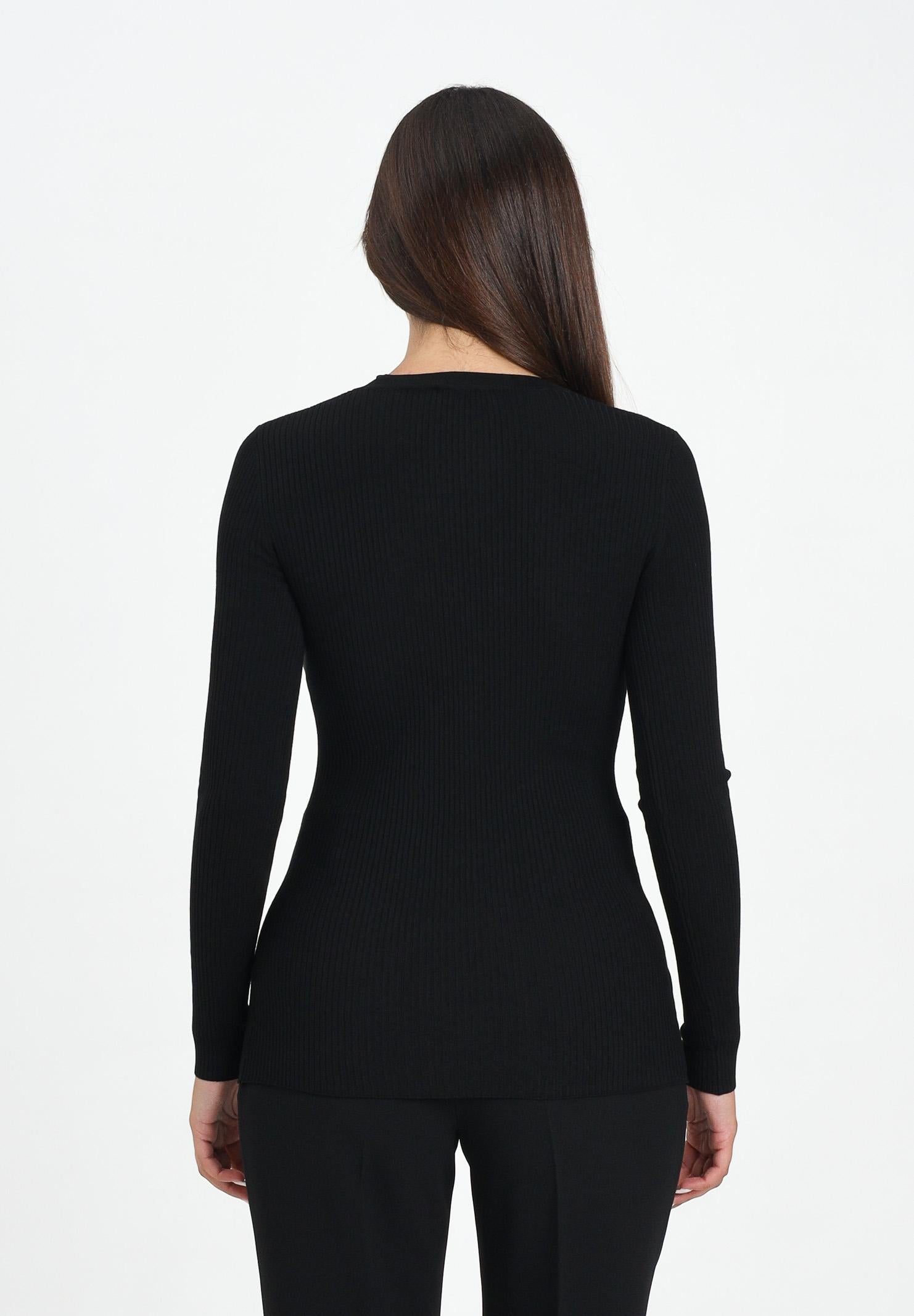 ELISABETTA FRANCHI Maglia nera da donna con taschino<BR/> MK12B56E2 110 ELISABETTA FRANCHI