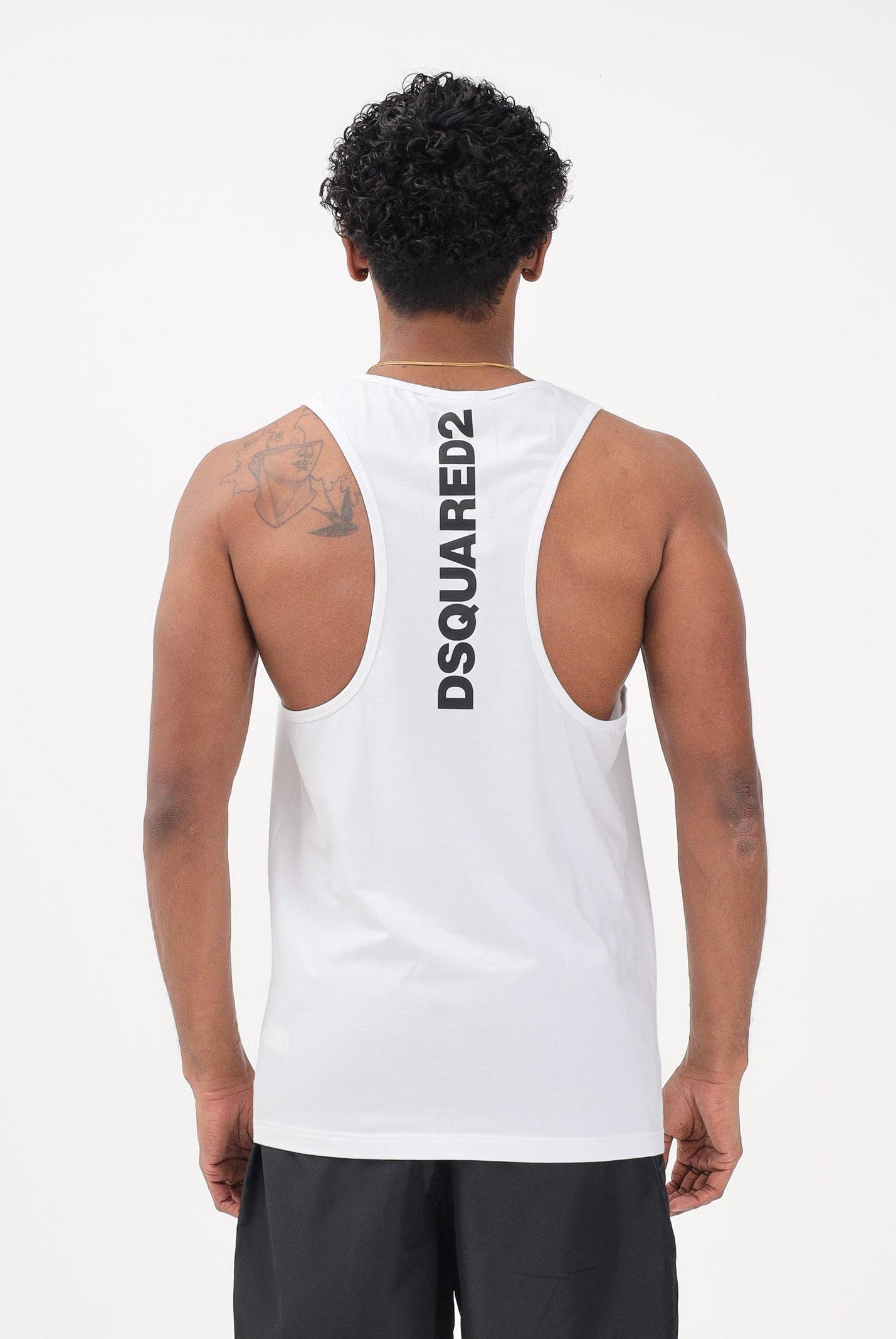 DSQUARED2 Canotta bianca da uomo con logo sul retro D9D446190 110 DSQUARED2