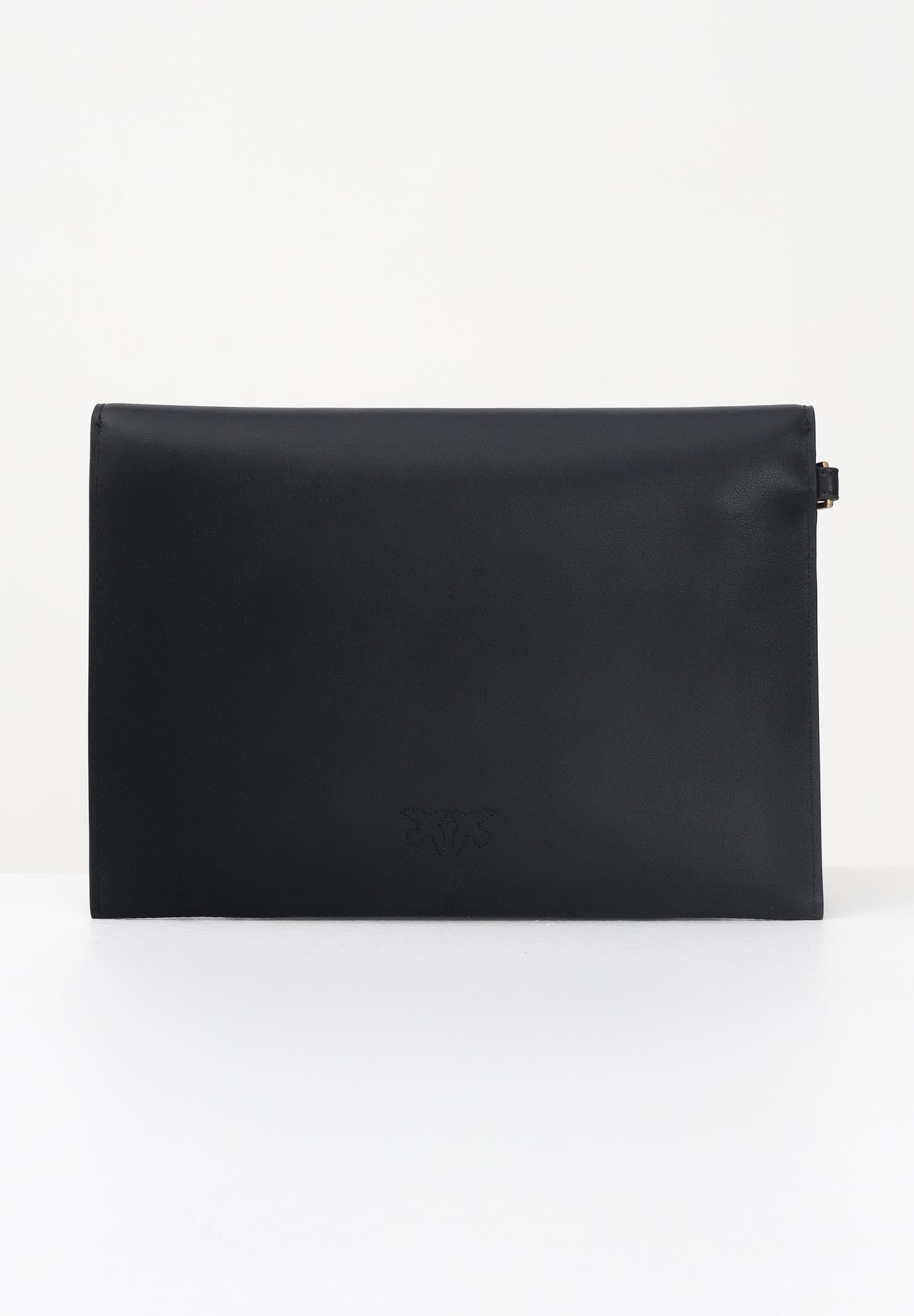 PINKO Pochette Flat Purse Handle nera da donna 104820A0F1 Z99Q PINKO