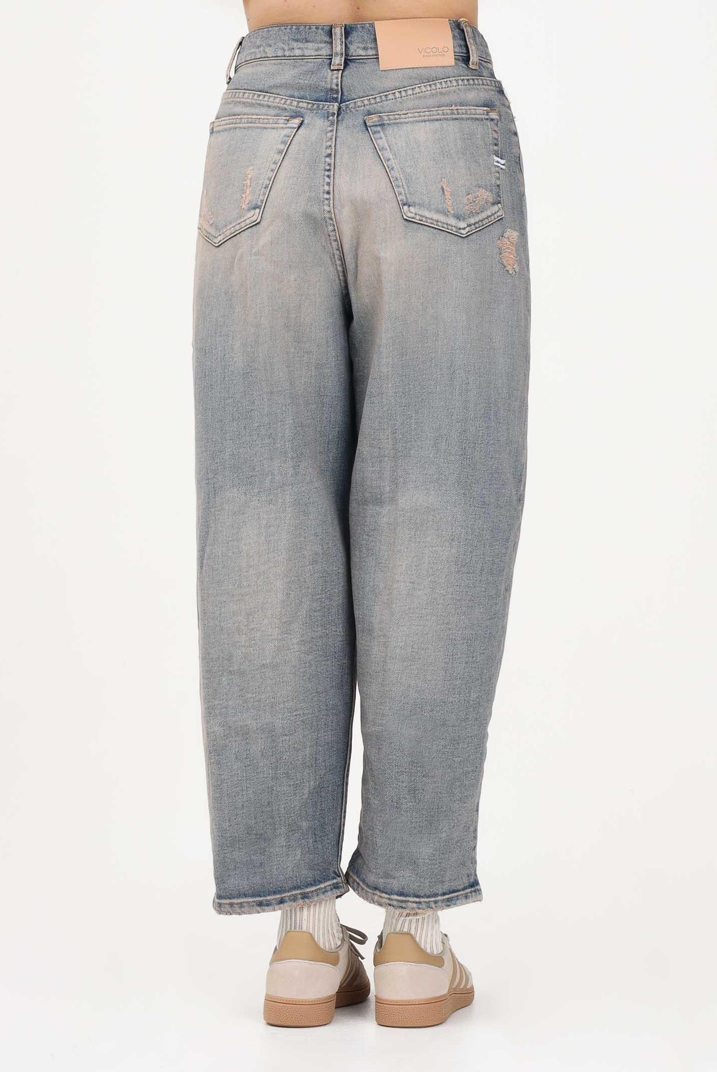 VICOLO Jeans Laila in denim chiaro sabbiato da donna DAB5081 DEBL VICOLO