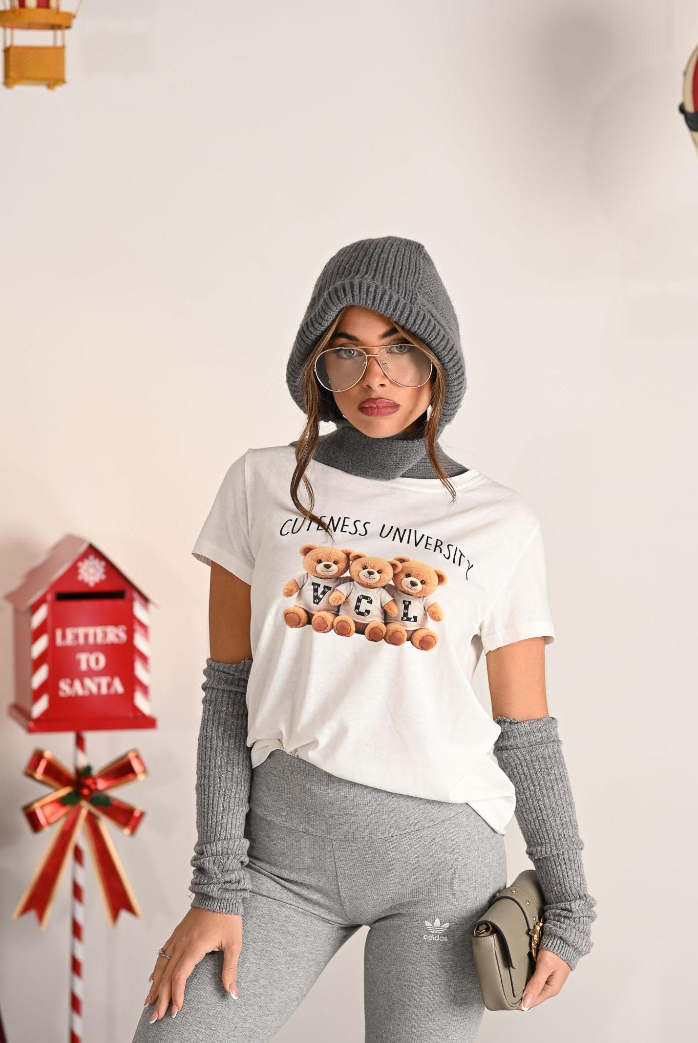 VICOLO T-shirt a manica corta bianca da donna con stampa RF0600 BI VICOLO