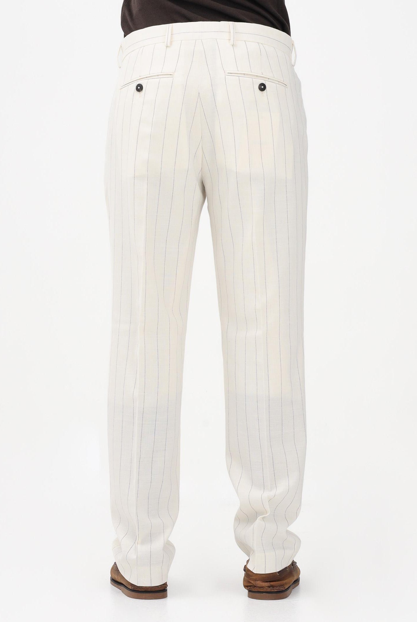 SELECTED HOMME Pantalone elegante panna da uomo con sottili righe 16100653 EG SELECTED HOMME