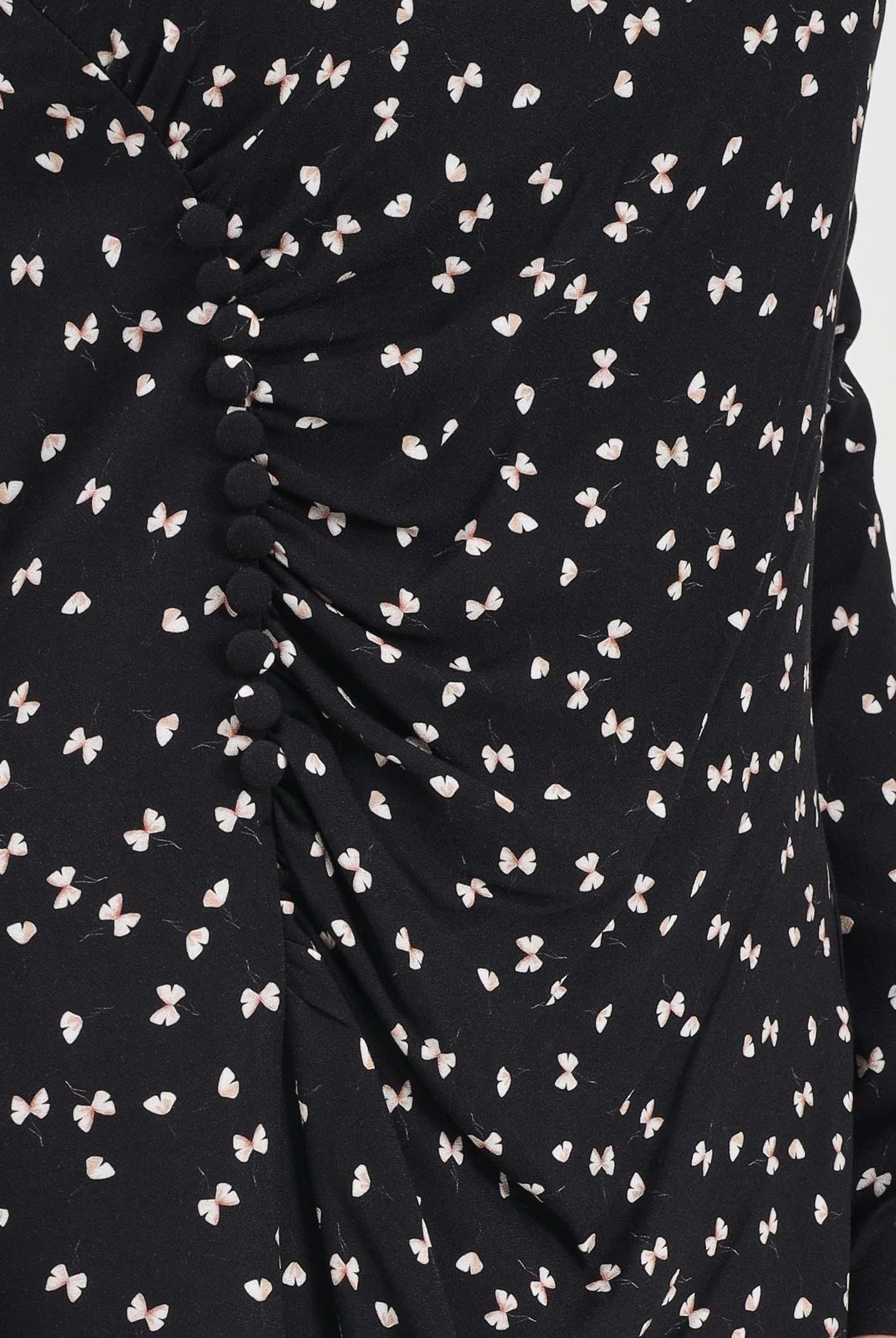 MAR DE MARGARITAS Abito corto Dora nero da donna con micro stampa papillon MMABW01270 NE103 Mar de margaritas