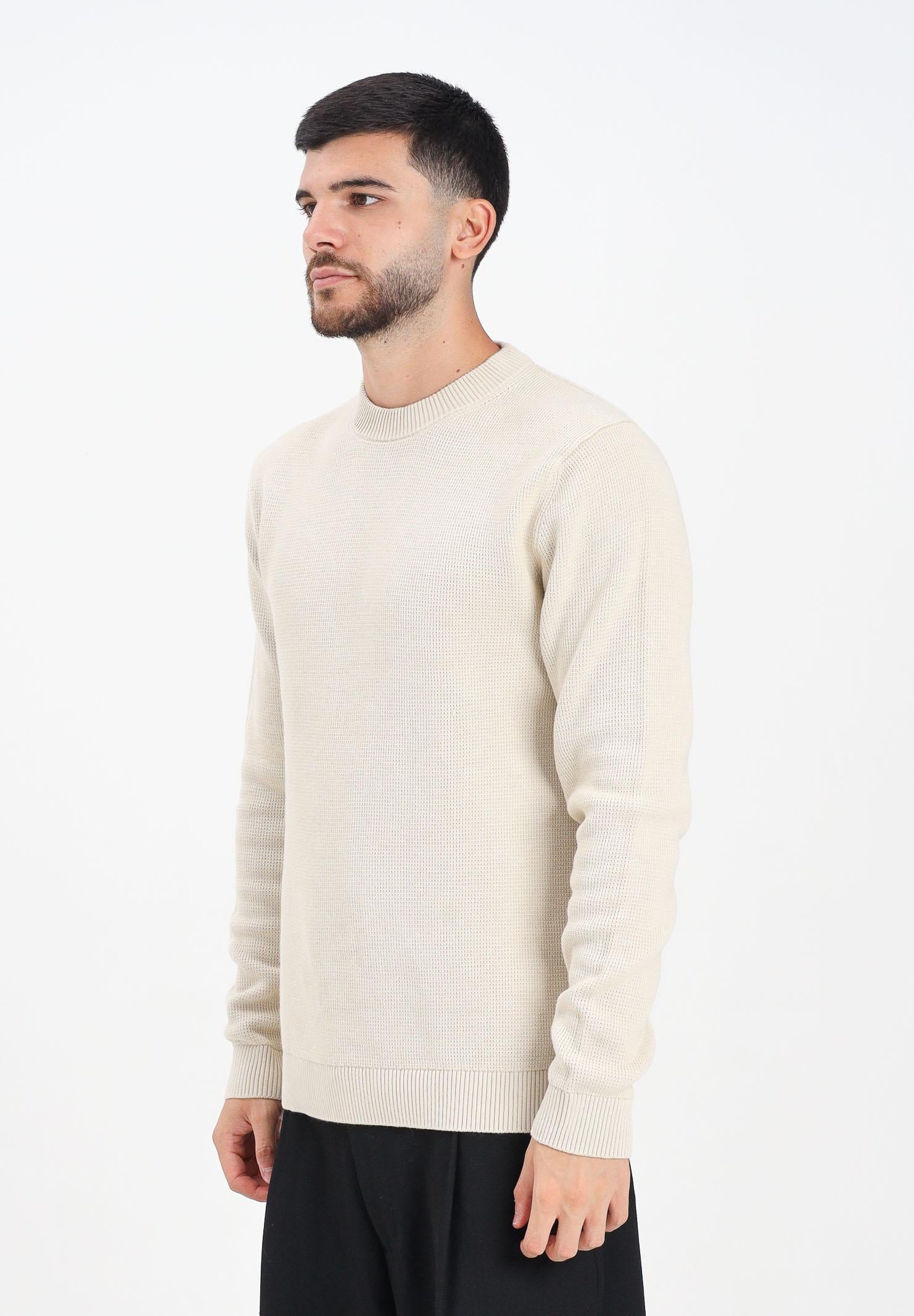 SELECTED HOMME Maglioncino girocollo beige da uomo 16092599 Oatmeal SELECTED HOMME