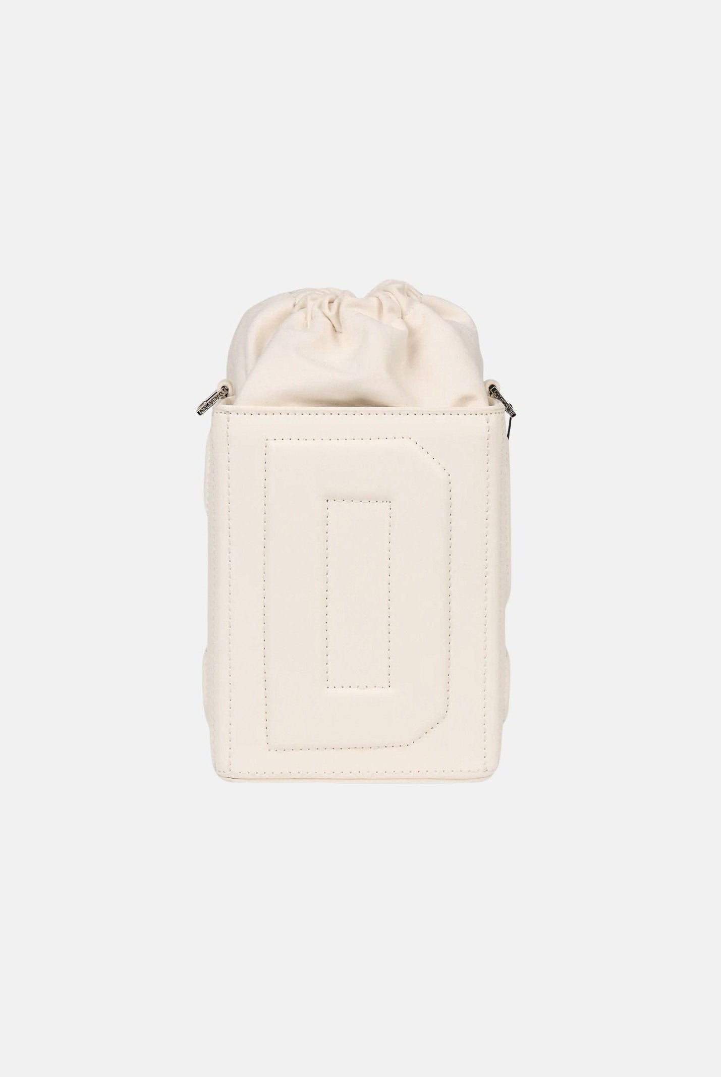 GCDS Borsa a mano panna da donna con logo GCDS in rilievo 3D GCDSD001 10 GCDS