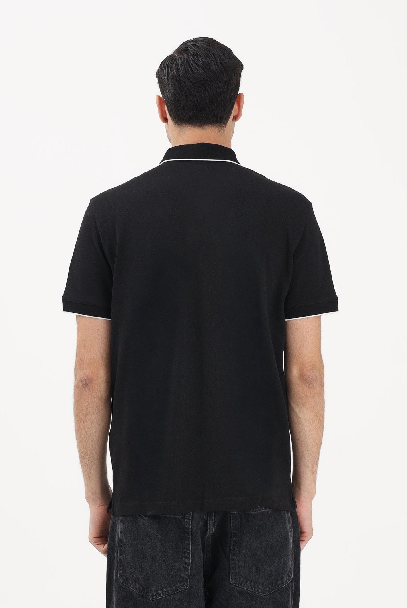 ARMANI EXCHANGE Polo a manica corta nera da uomo con dettagli a contrasto XM001285AF10366 UC001 ARMANI EXCHANGE
