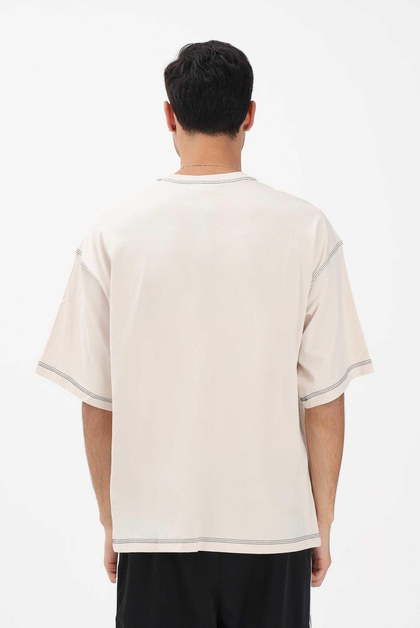 ADIDAS ORIGINALS T-shirt a manica corta TREFOIL ESSENTIALS panna da uomo JW0970 . ADIDAS ORIGINALS