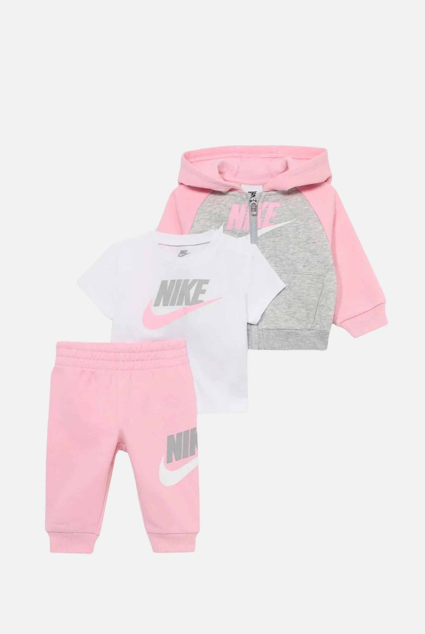 NIKE Completo rosa e grigio da bambina con logo 36N341 A0W NIKE