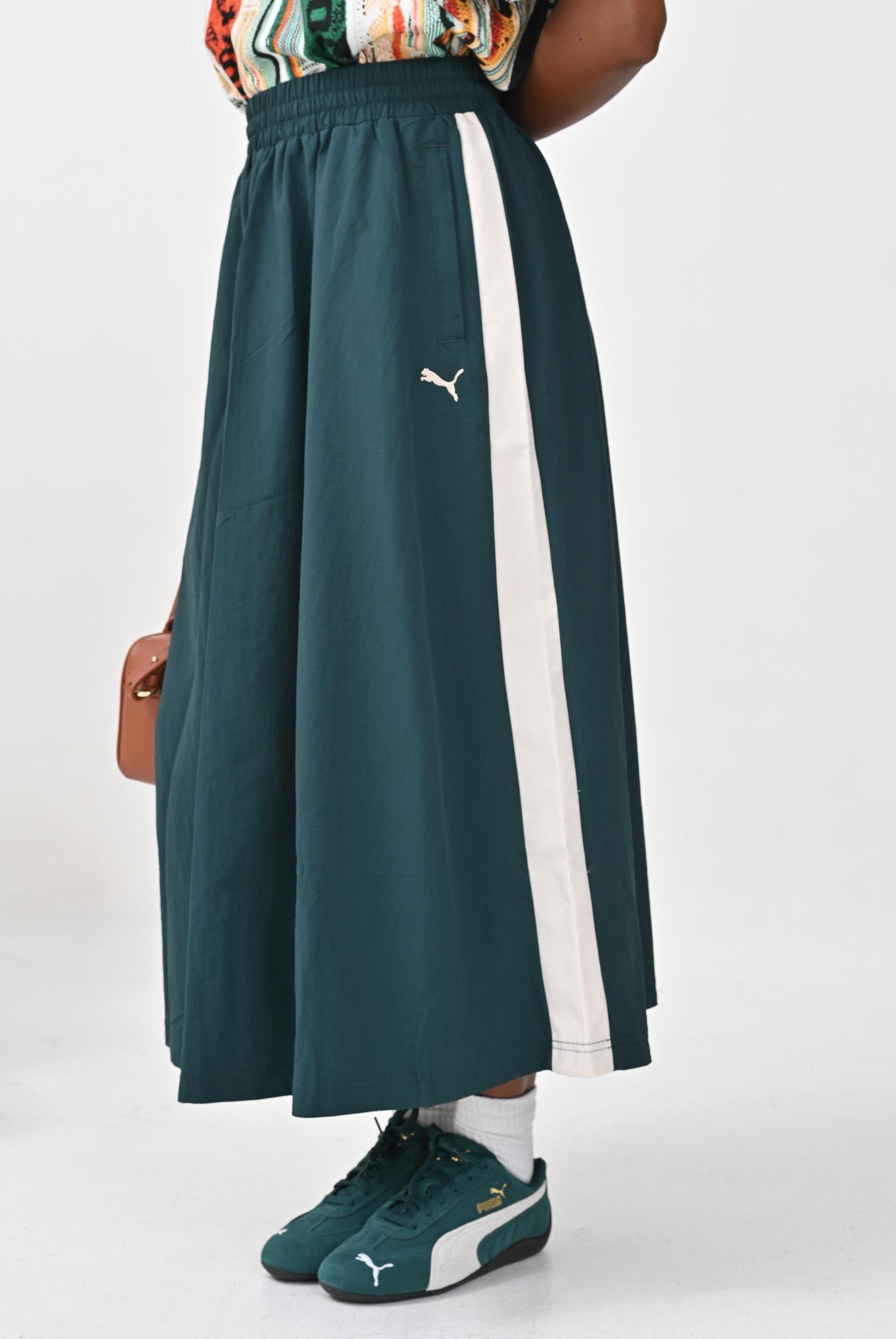 PUMA Gonna midi T7 verde da donna 633438 75 PUMA