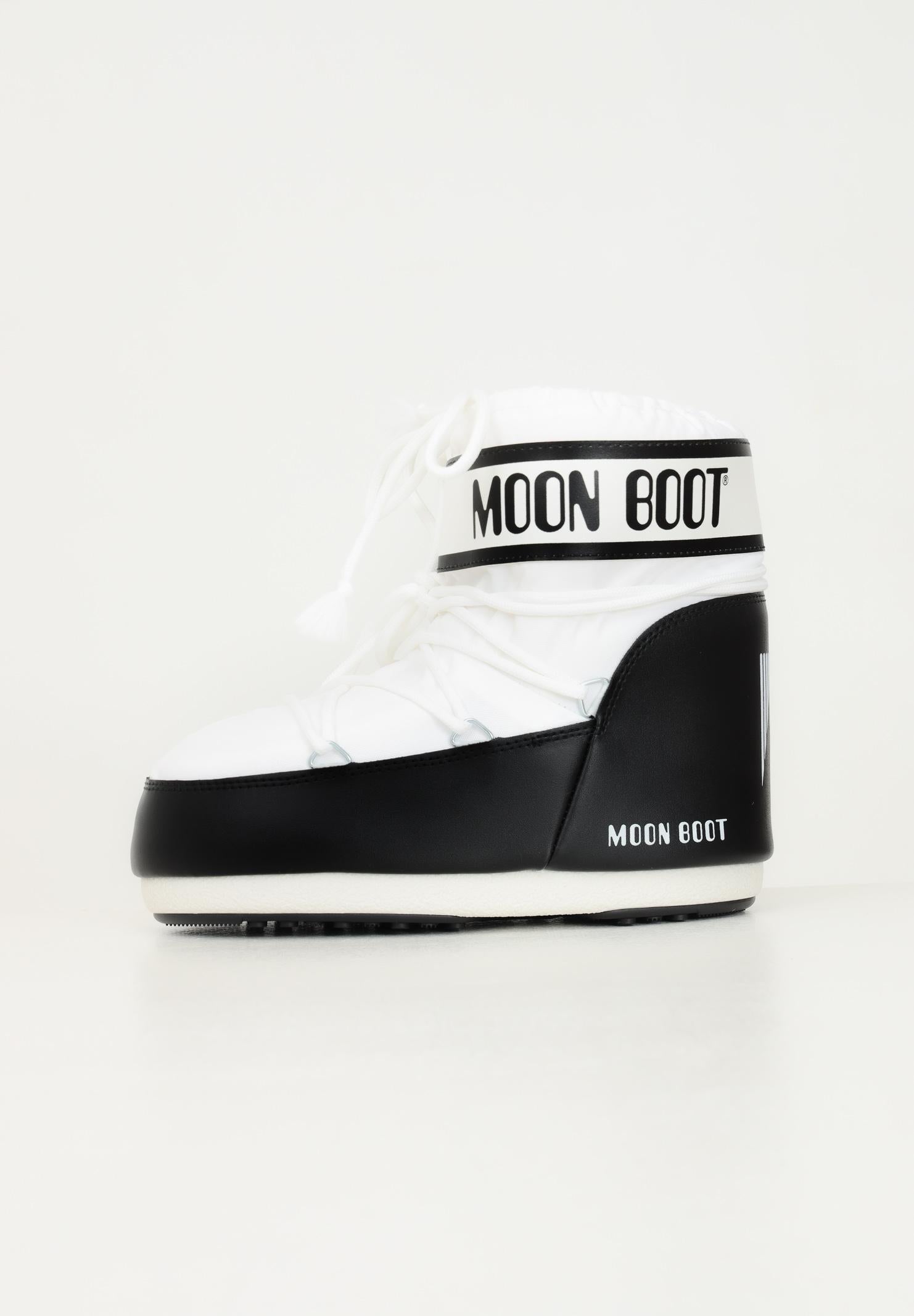 MOON BOOT Stivale da neve ICON LOW bianco e nero per uomo e donna 80D1409340 A001 MOON BOOT