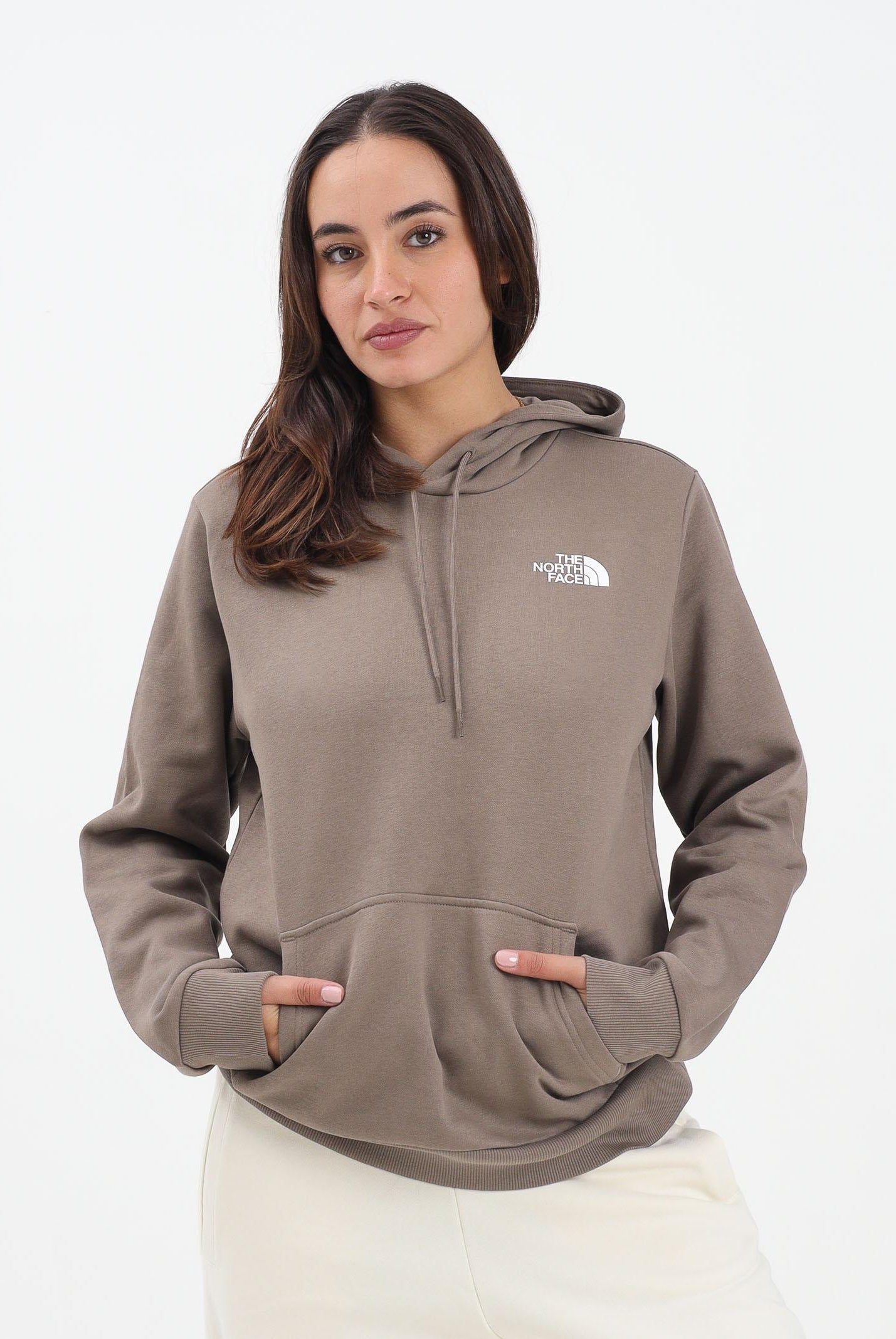 THE NORTH FACE Felpa con cappuccio Simple Dome beige da donna NF0A89EYBOW1 . THE NORTH FACE
