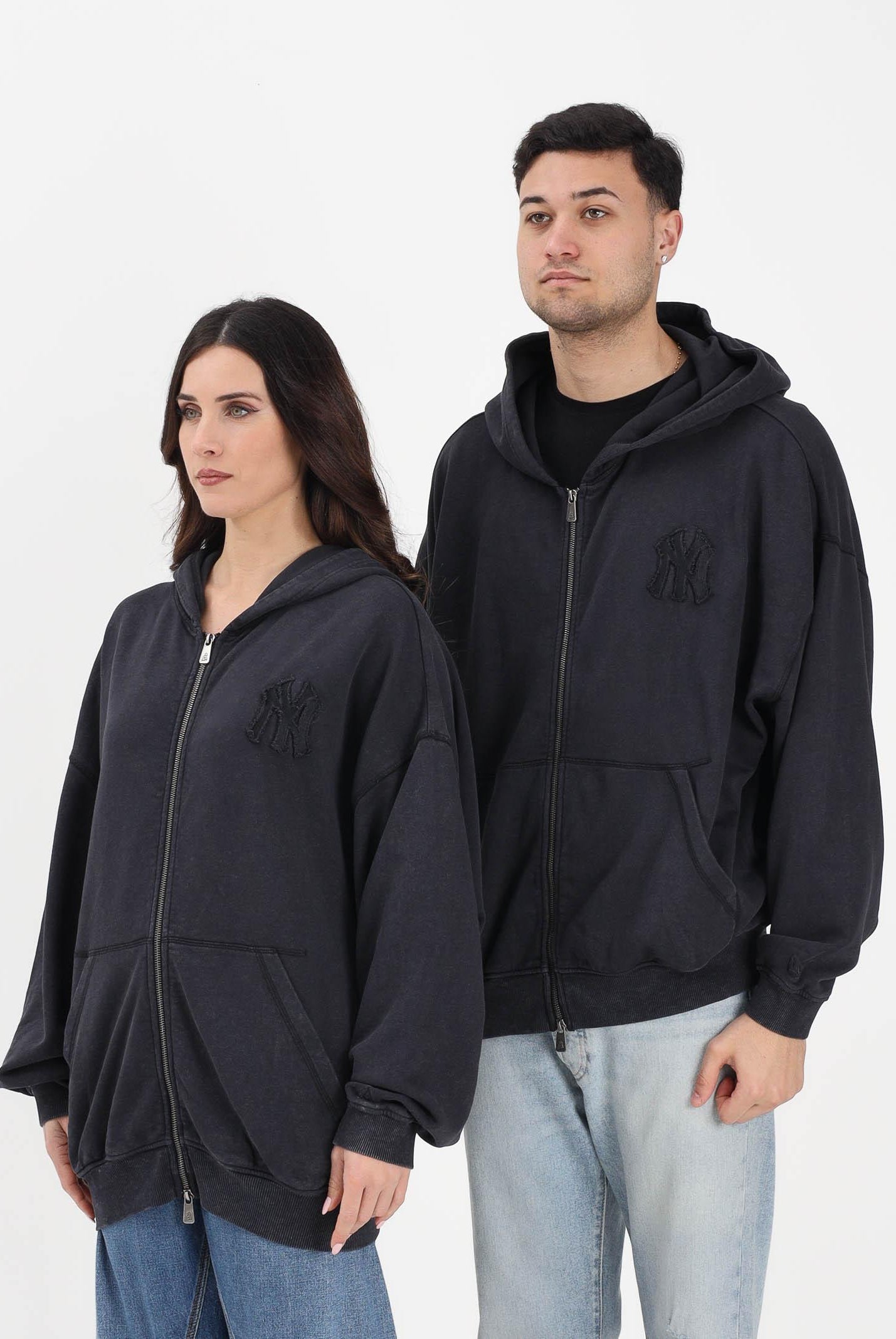 NEW ERA Felpa con zip New York Yankees MLB nera per uomo e donna 60771646 . NEW ERA