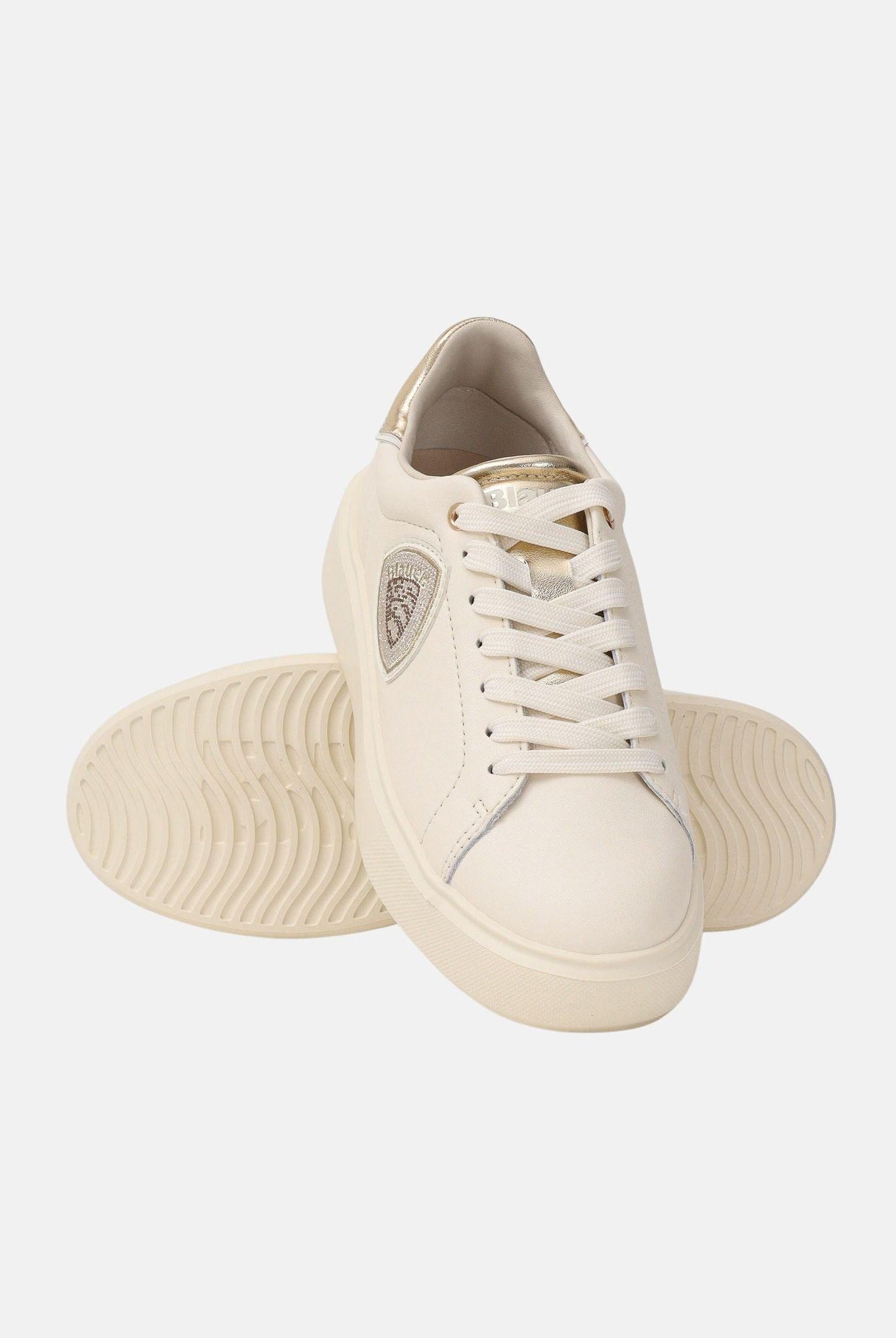 BLAUER Sneakers panna e oro da donna con logo S6VENUS01-LEM CRPL BLAUER