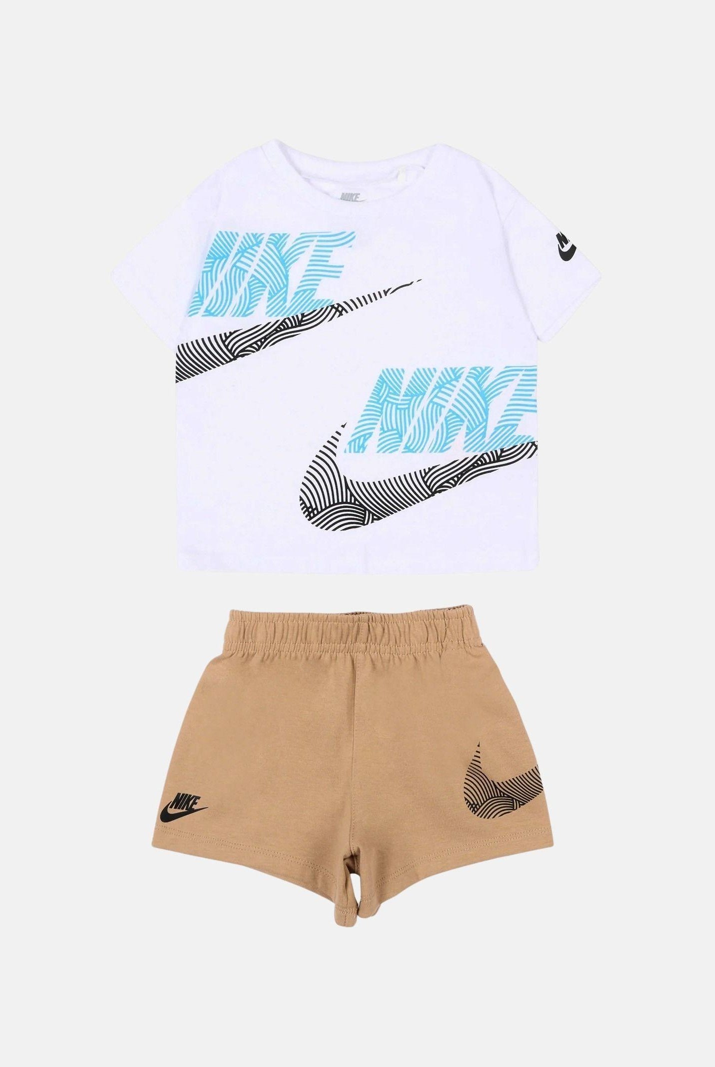 NIKE Completino Sportswear In The Zone bianco e beige da neonato 66N737 X0L NIKE