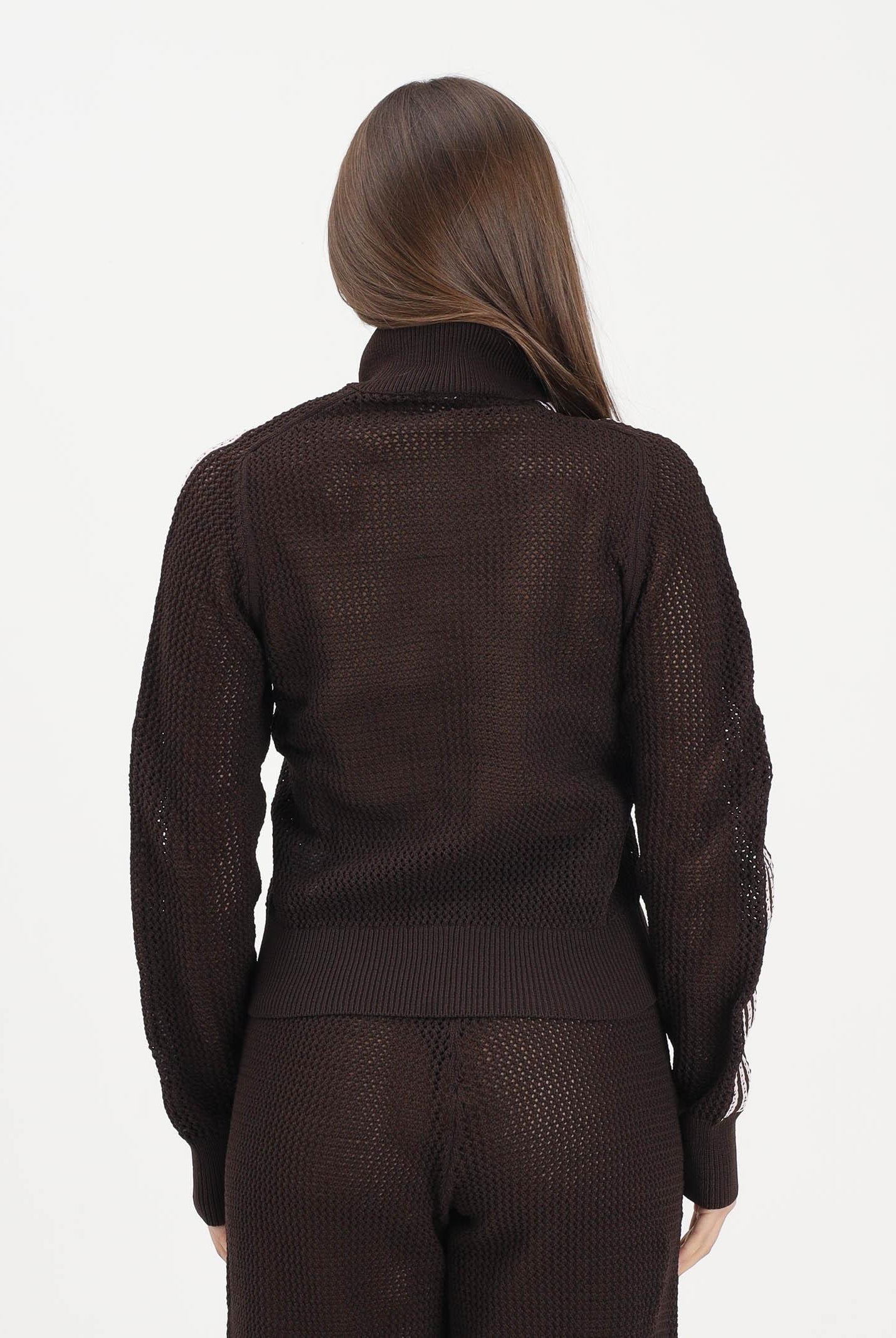 ADIDAS ORIGINALS Cardigan KNITTED CROCHET FIREBIRD marrone da donna KE0202 . ADIDAS ORIGINALS