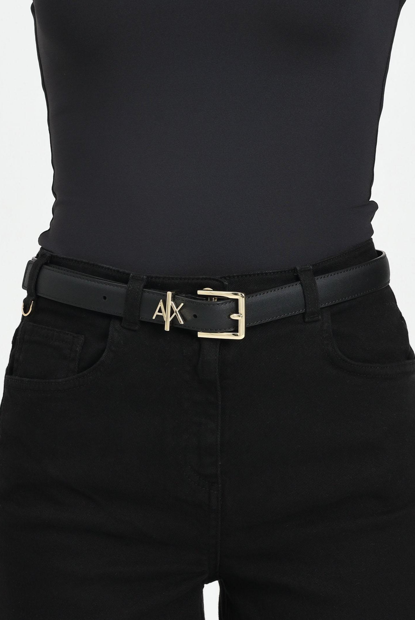 ARMANI EXCHANGE Cintura nera da donna con fibbia A|X 9411824R759 00020 ARMANI EXCHANGE