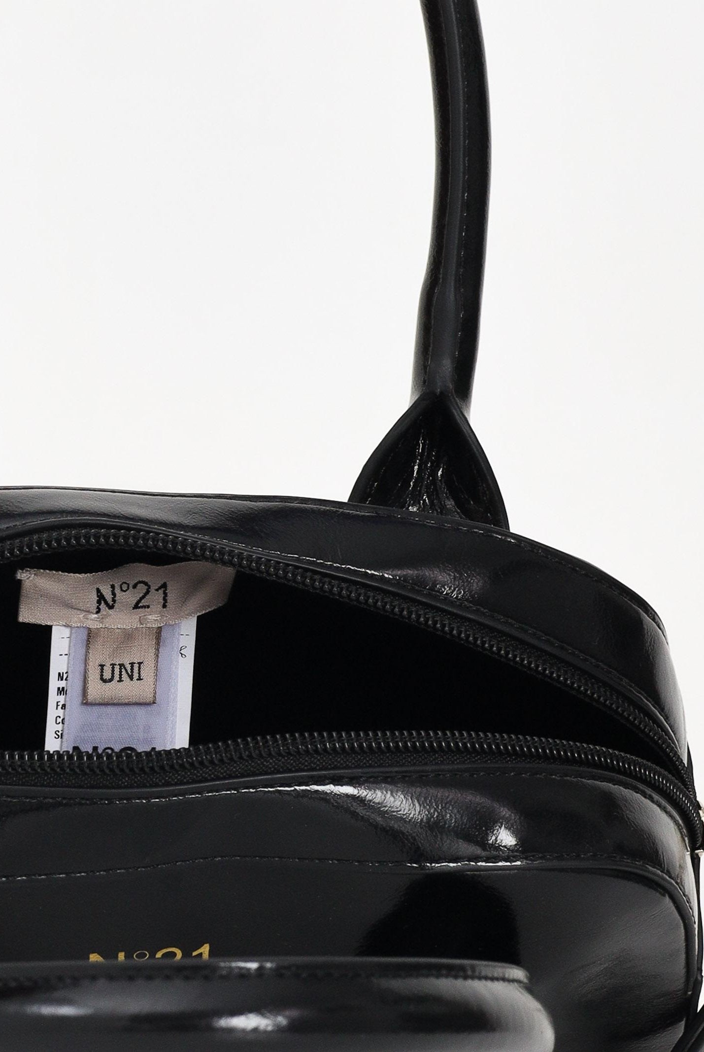 N21 Borsa a mano nera da donna realizzata in tessuto spalmato martellato con logo N°21 N21096N0246 0N900 N21