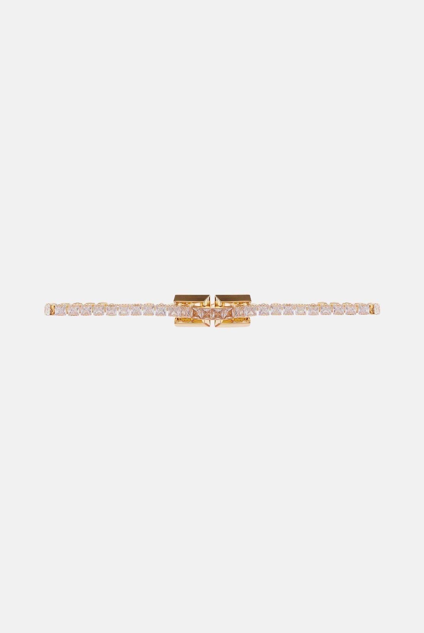 ELISABETTA FRANCHI Collana oro da donna in strass con logo<BR/> CO64D62E2 U95 ELISABETTA FRANCHI