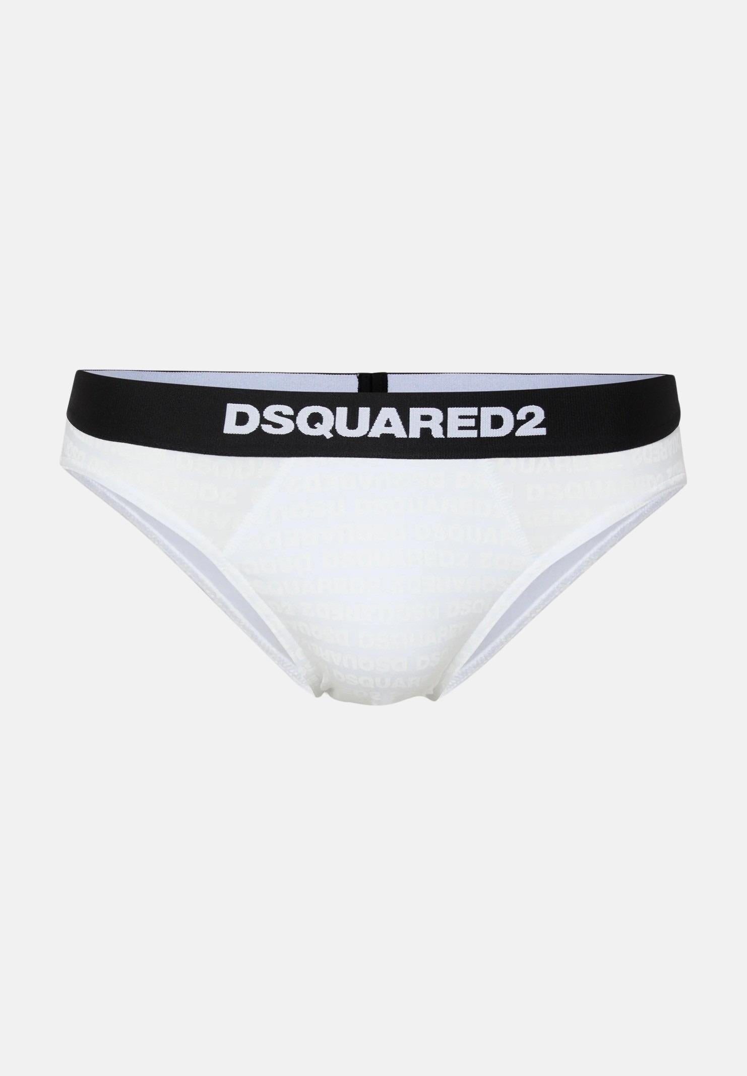 DSQUARED2 Slip bianco da uomo con micro-logo D9H136050S 100 DSQUARED2