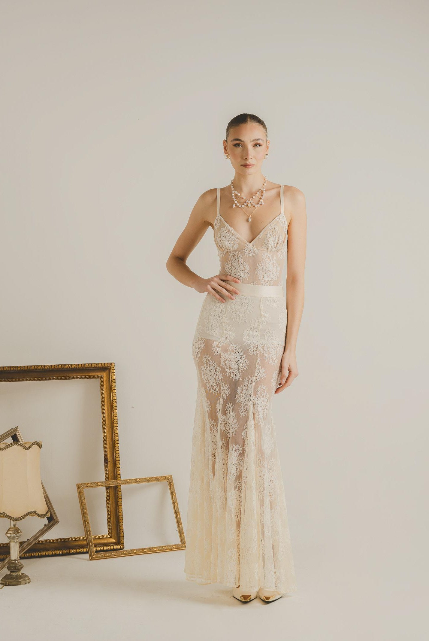 SANTAS Gonna lunga NUIT panna da donna PV2628 PA SANTAS