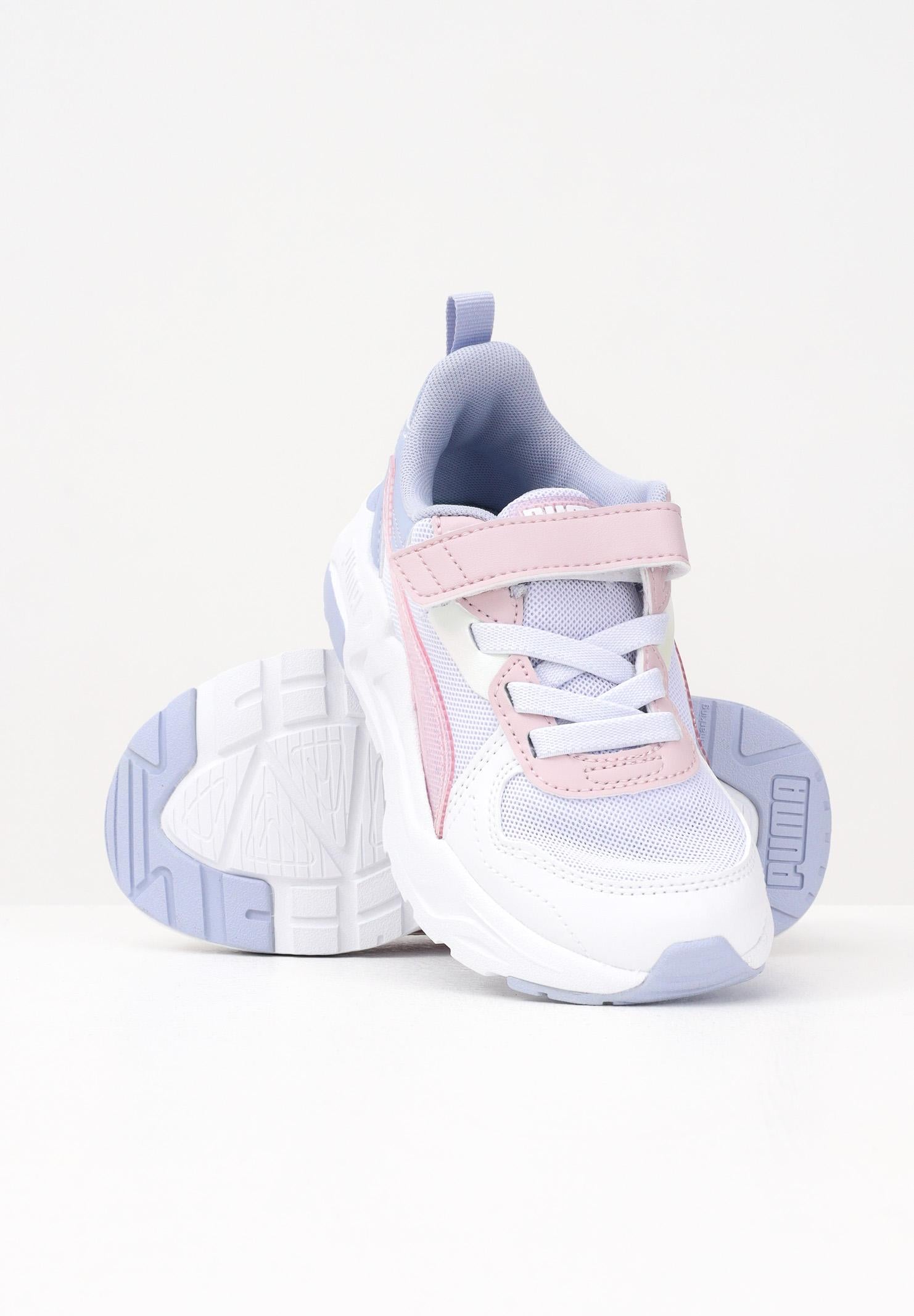 PUMA Sneakers Trinity Lite Blurry bianche, lilla e rosa da bambina 402266 01 PUMA