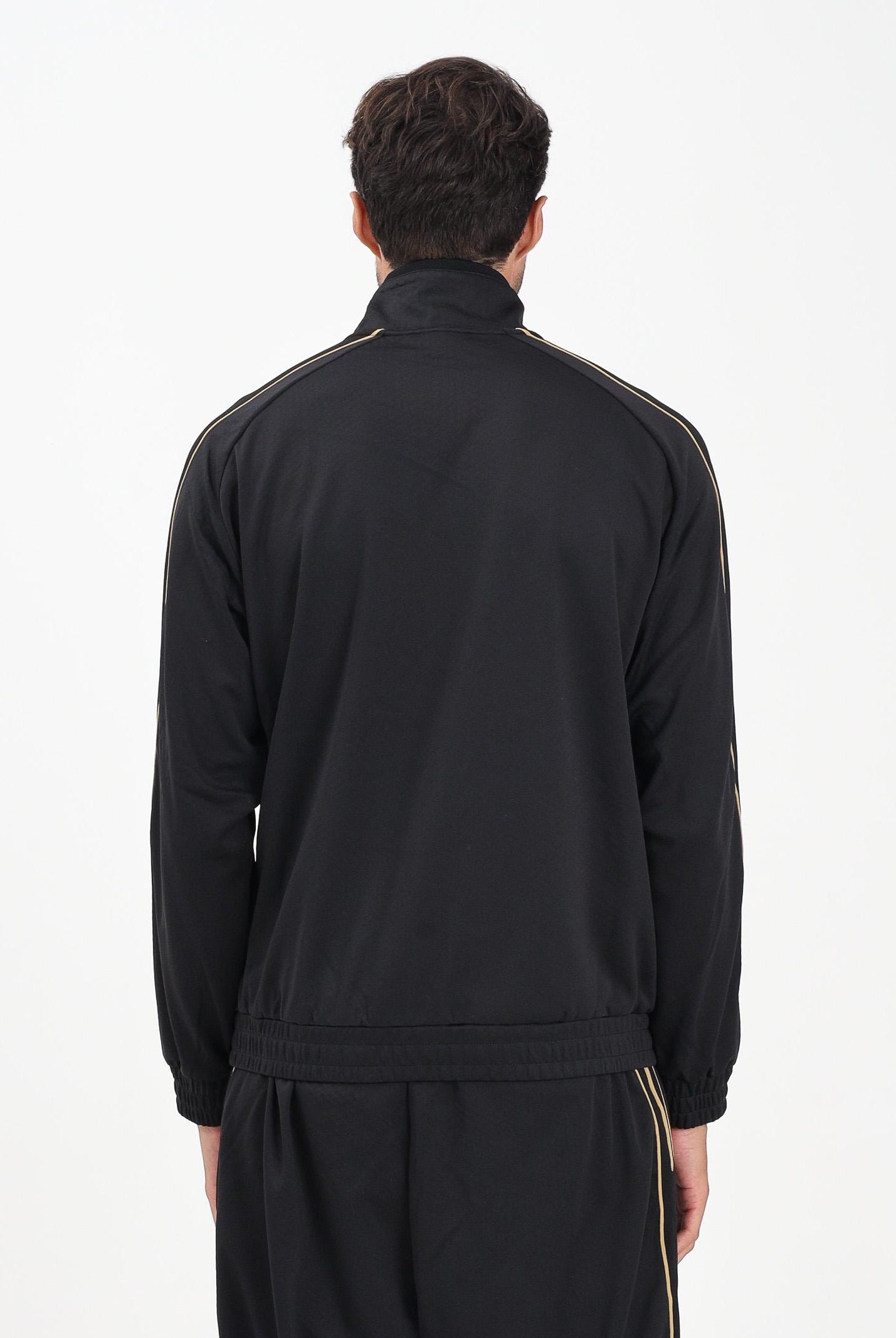 EA7 Felpa con zip nera da uomo rifinita da dettagli gold e logo 7M000620AF17089 UC001 EA7