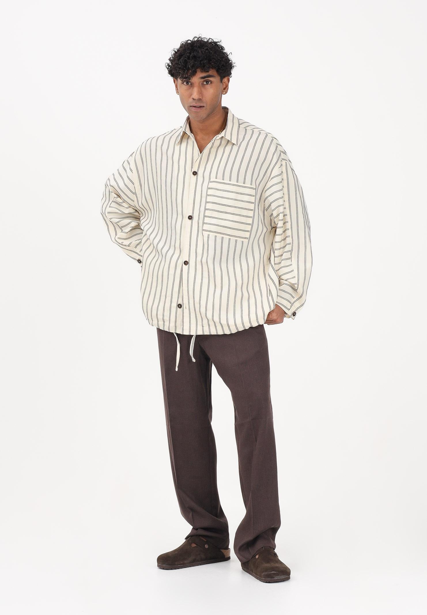 I'M BRIAN Pantalone in lino marrone da uomo PA3703 020 I'M BRIAN