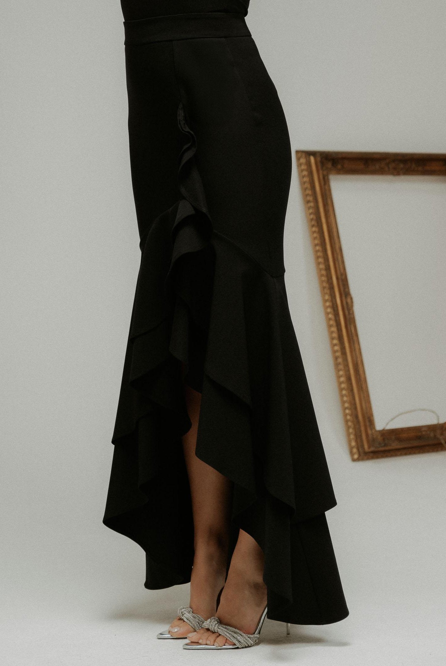 SANTAS Gonna lunga ÉLAN nera da donna PV2606 NE SANTAS