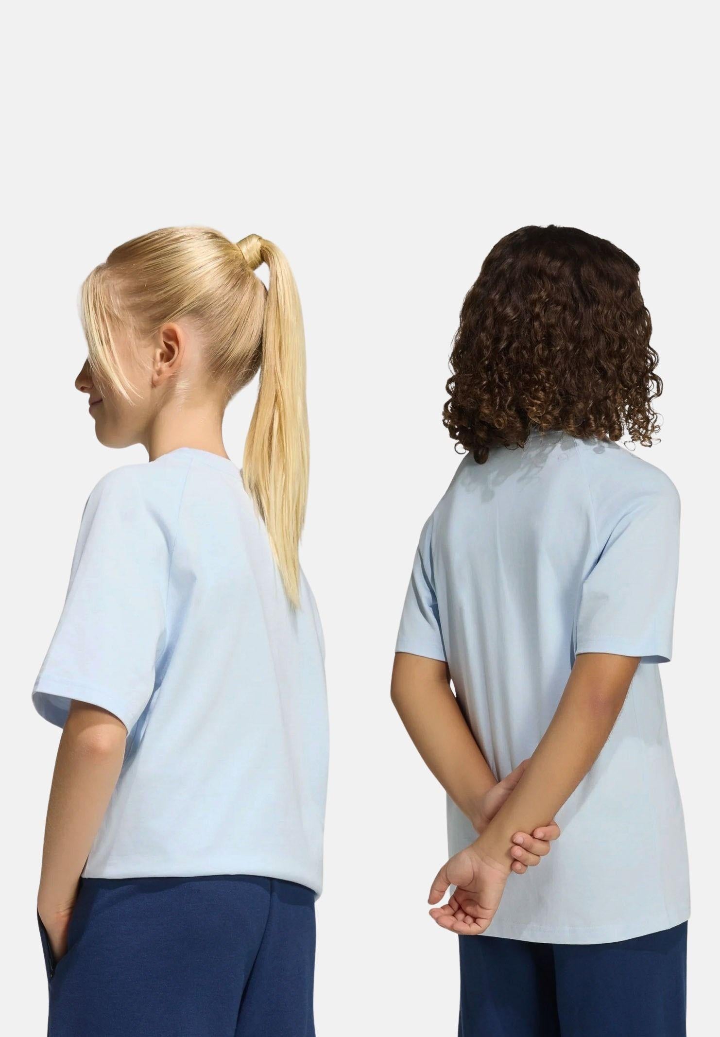 ADIDAS ORIGINALS T-shirt a manica corta Trefoil Loose celeste per bambino e bambina KE2870 . ADIDAS ORIGINALS