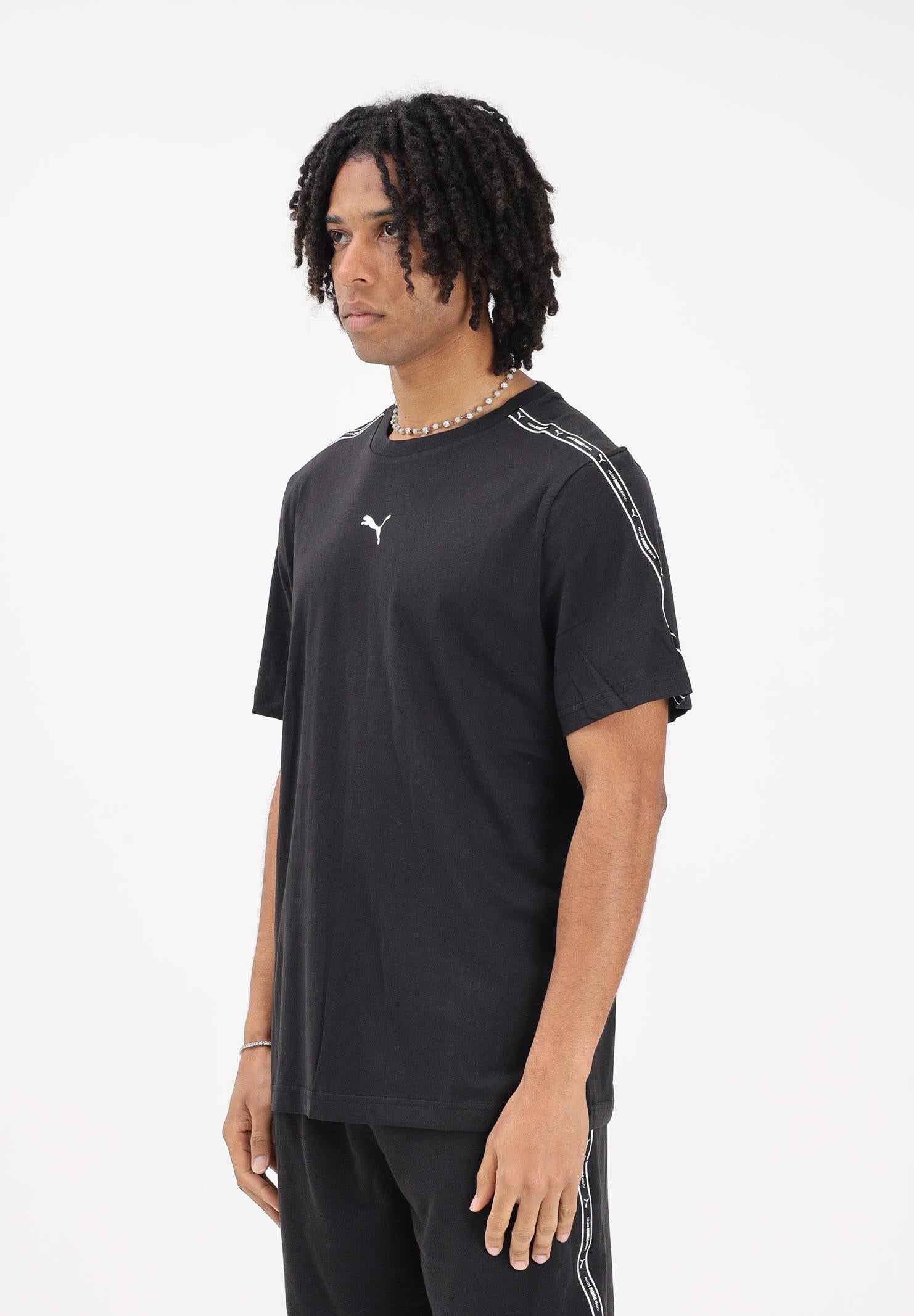PUMA T-shirt a manica corta Essentials Tape nera da uomo 691693 01 PUMA