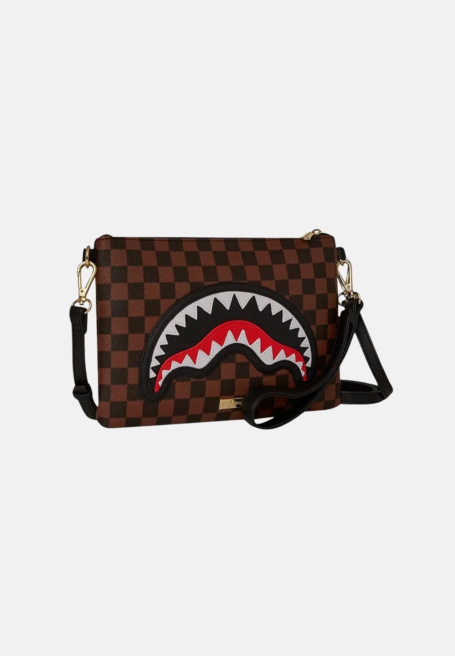 SPRAYGROUND Pochette Sawtooth Sharks In Paris marrone per uomo e donna 910B7841NSZ . SPRAYGROUND
