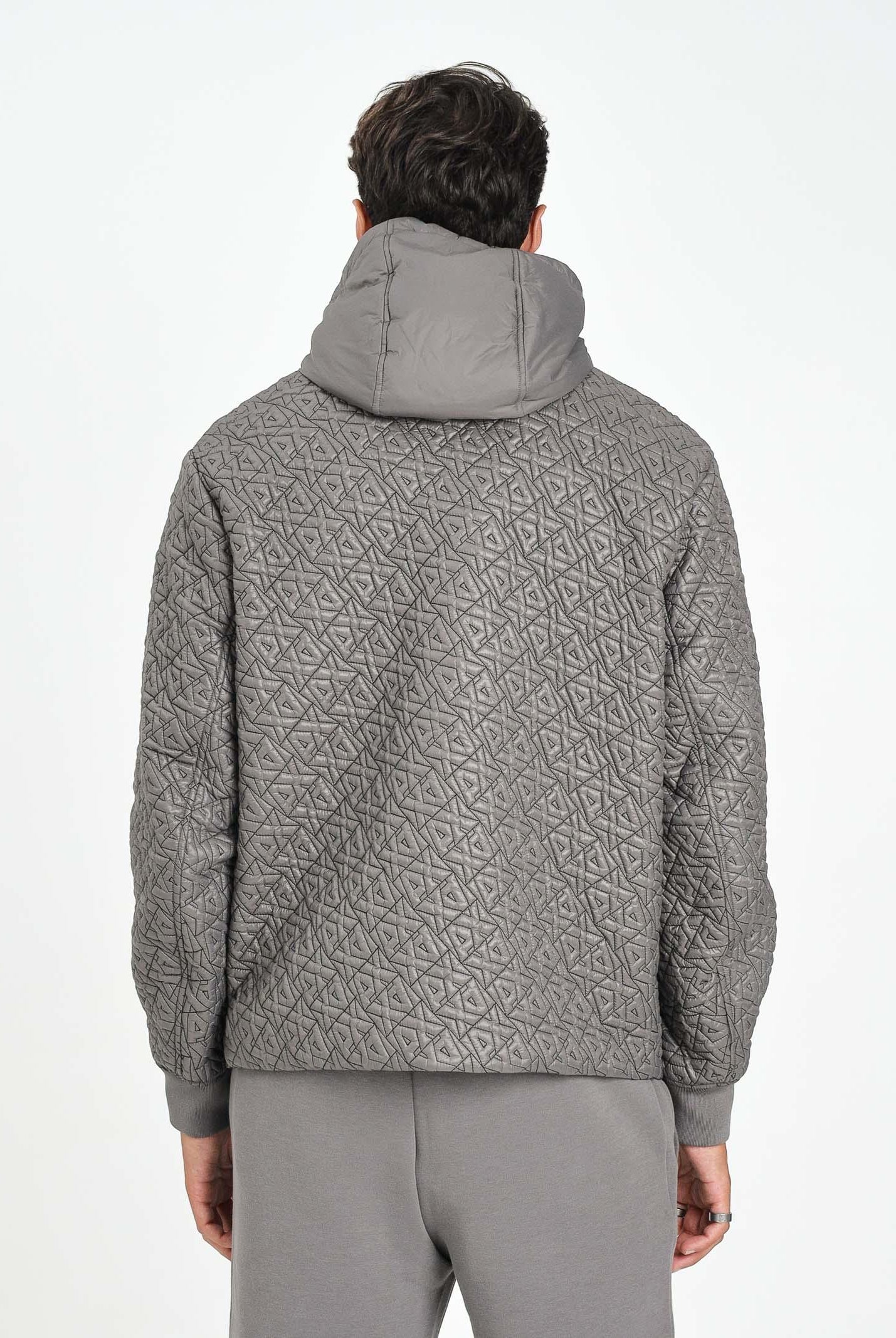 ARMANI EXCHANGE Piumino grigio da uomo con motivo logo XM001093AF16589 F8044 ARMANI EXCHANGE