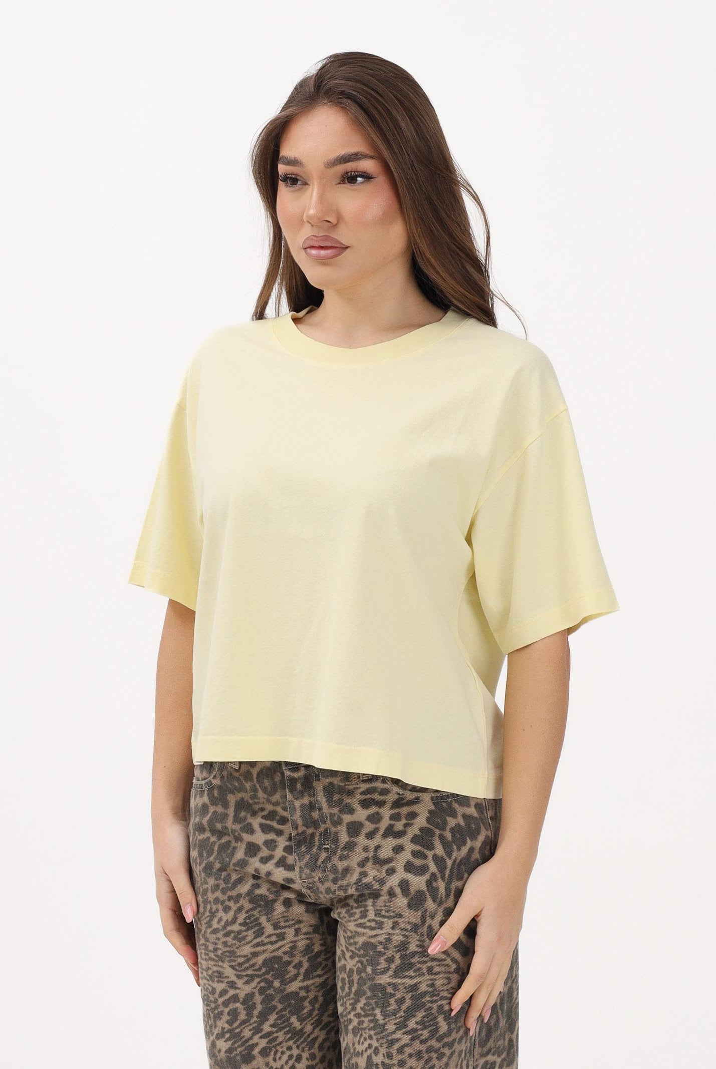 VICOLO T-shirt a manica corta gialla da donna UAB0022 ABU202 VICOLO