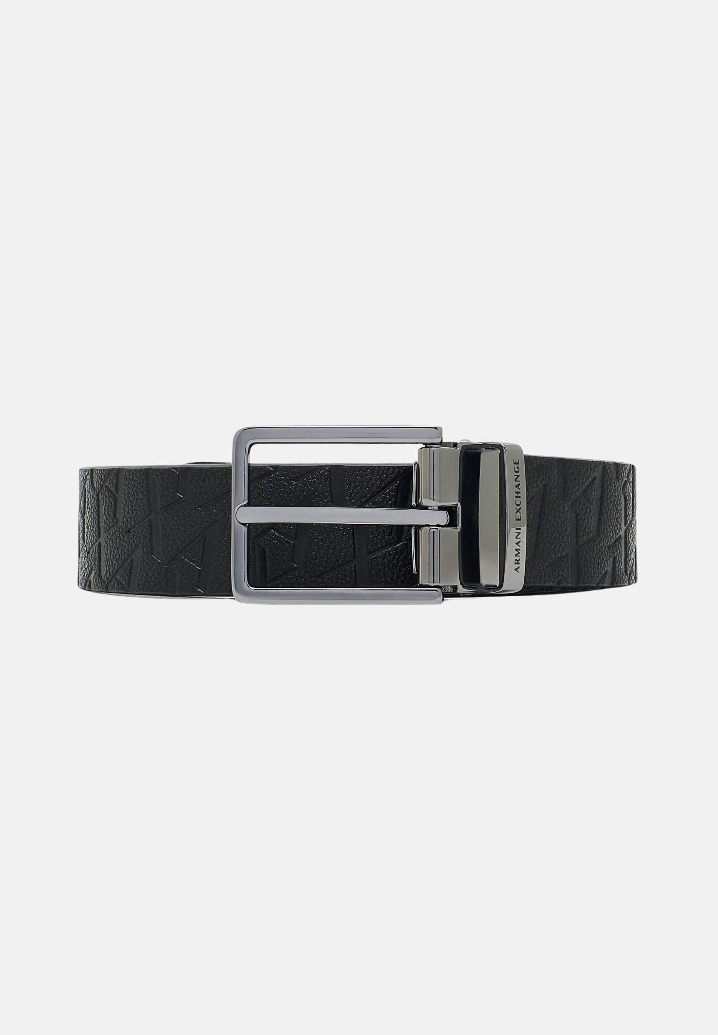 ARMANI EXCHANGE Cintura nera da uomo con logo all-over XM000677AF12133 UC001 ARMANI EXCHANGE