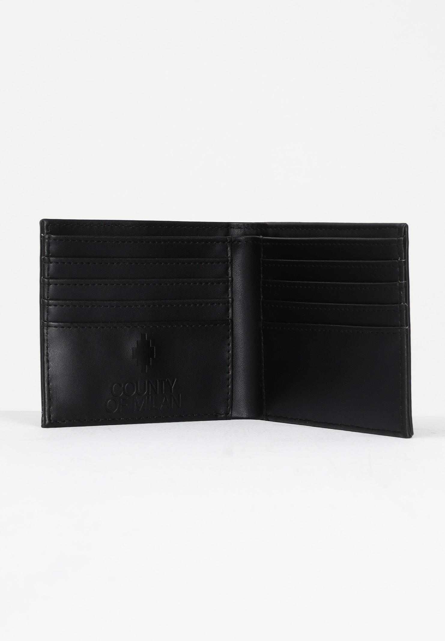 MARCELO BURLON COUNTY OF MILAN Portafogli nero da uomo con stampa COMAF250176 MARCELO BURLON COUNTY OF MILAN