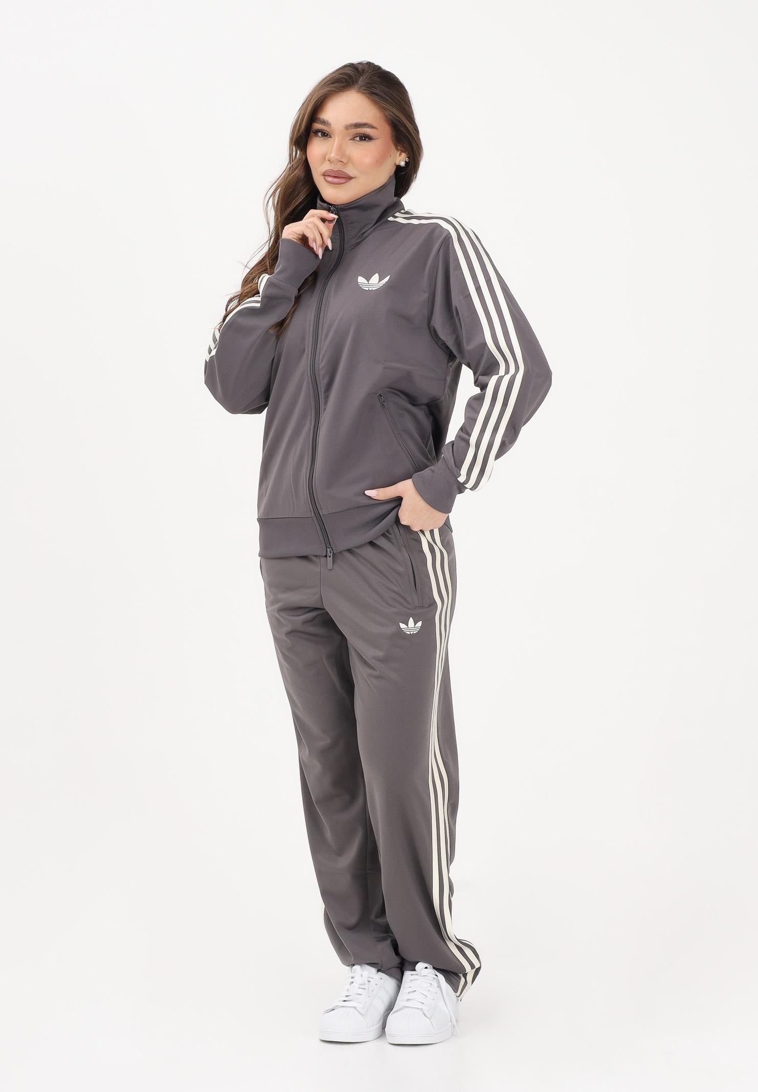 ADIDAS ORIGINALS Felpa con zip FIREBIRD LOOSE grigia da donna KT4614 . ADIDAS ORIGINALS