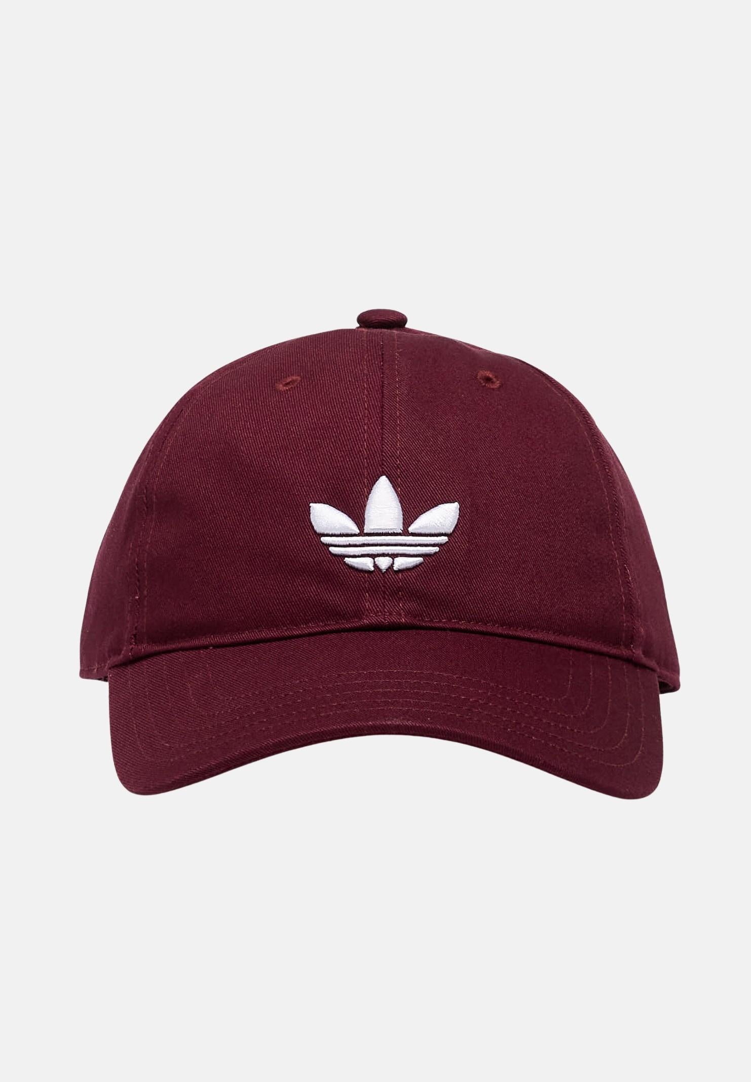 ADIDAS ORIGINALS Cappello con visiera adicolor Classic Trefoil Baseball bordeaux per uomo e donna JZ4928 . ADIDAS ORIGINALS