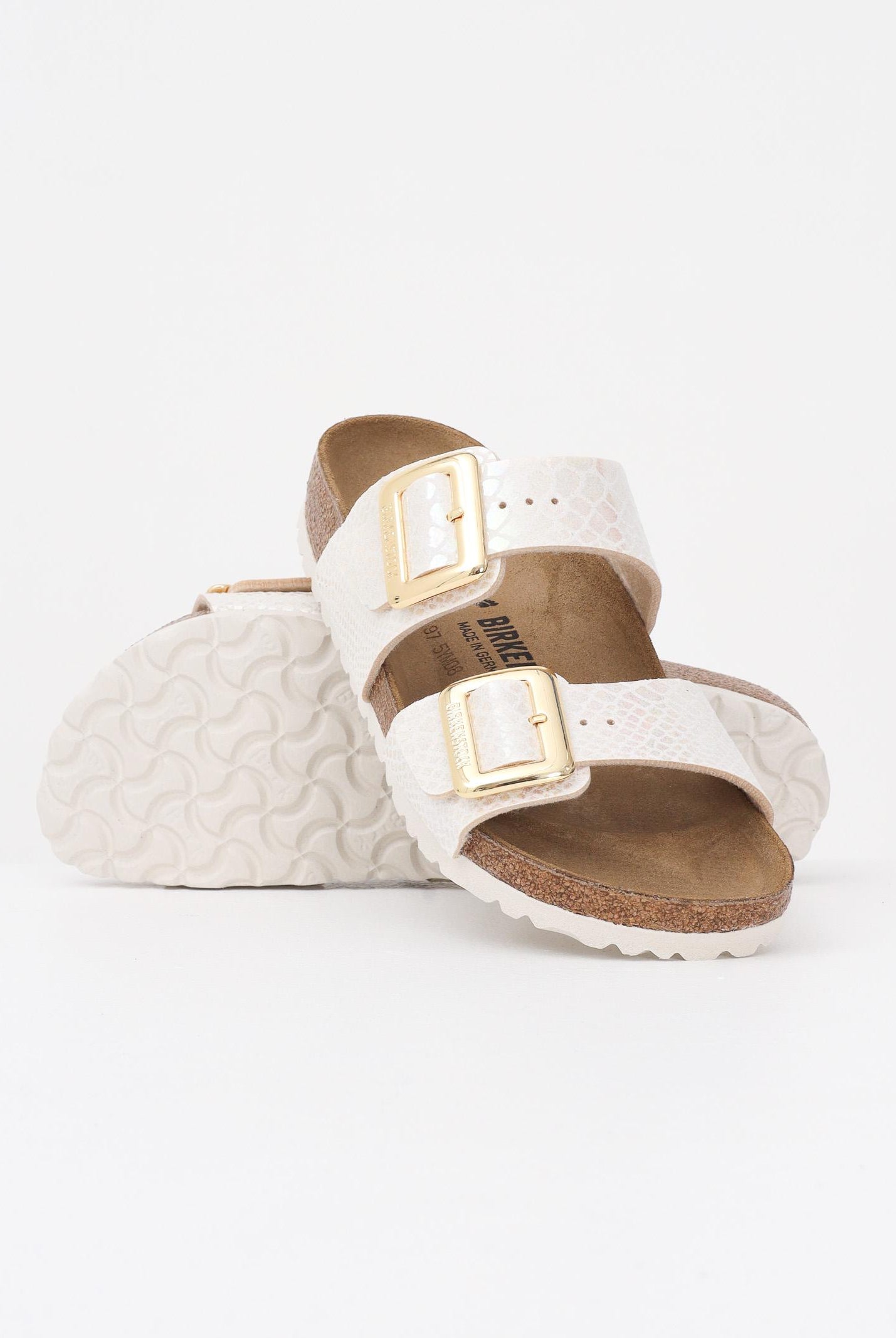 BIRKENSTOCK Ciabatte Sydney Cushion Buckle crema da donna 1030258 . BIRKENSTOCK