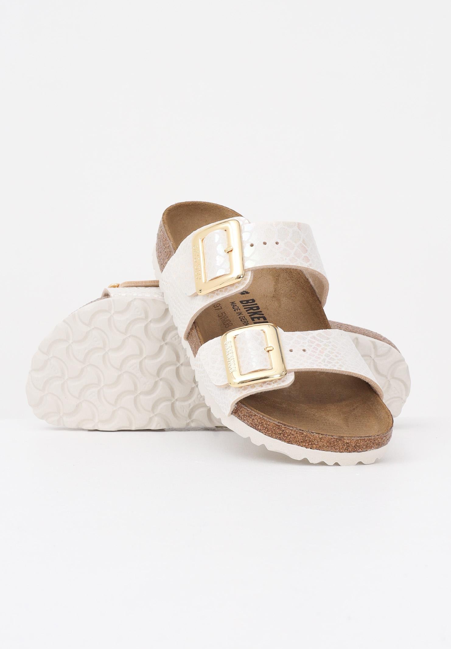 BIRKENSTOCK Ciabatte Sydney Cushion Buckle crema da donna 1030258 . BIRKENSTOCK