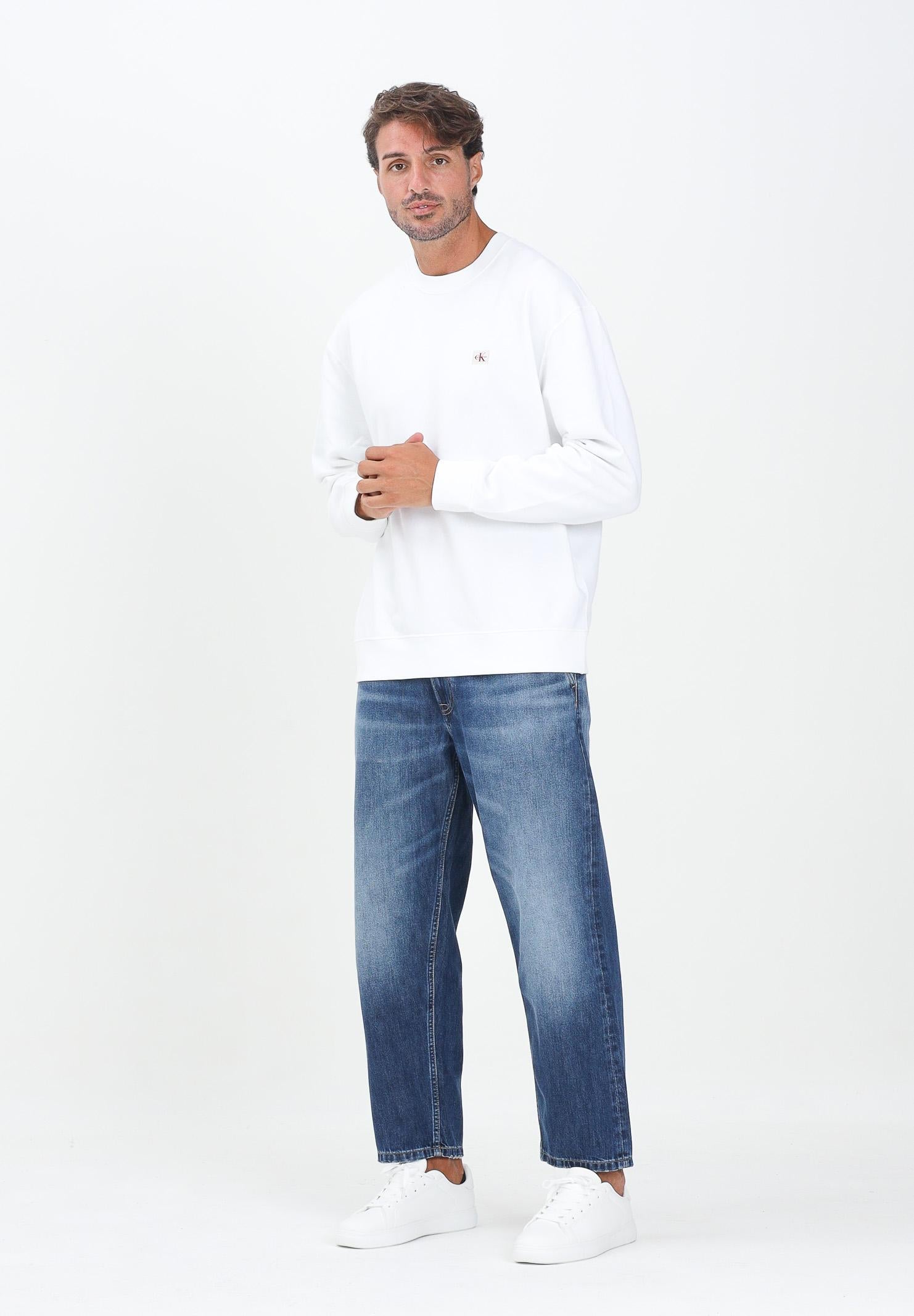 CALVIN KLEIN JEANS Jeans 90's Tapered Cropped in denim blu da uomo LV04RC740GX87 CALVIN KLEIN JEANS