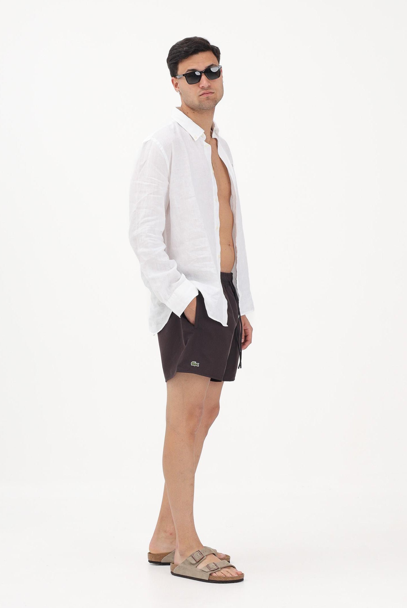 LACOSTE Shorts mare marrone da uomo MH6270 39I LACOSTE